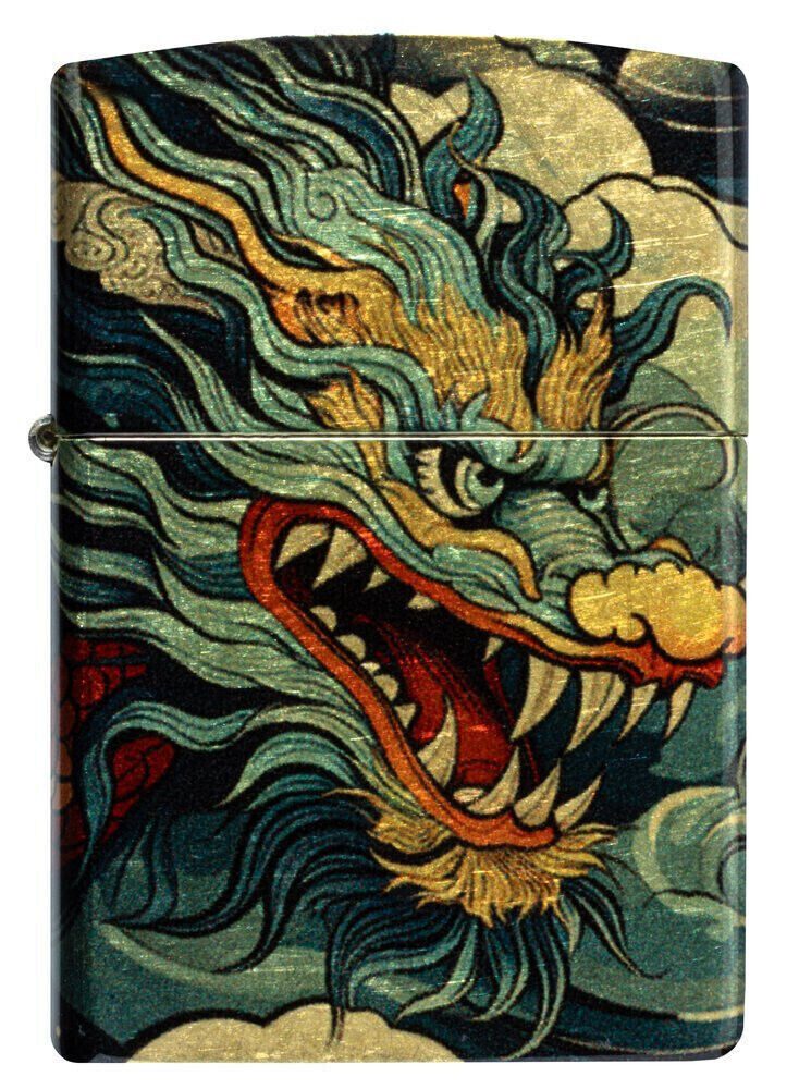 Zippo Feuerzeug 540° Premium Colourful Drache Dragon, mit schöner Geschenkbox als Geschenkidee