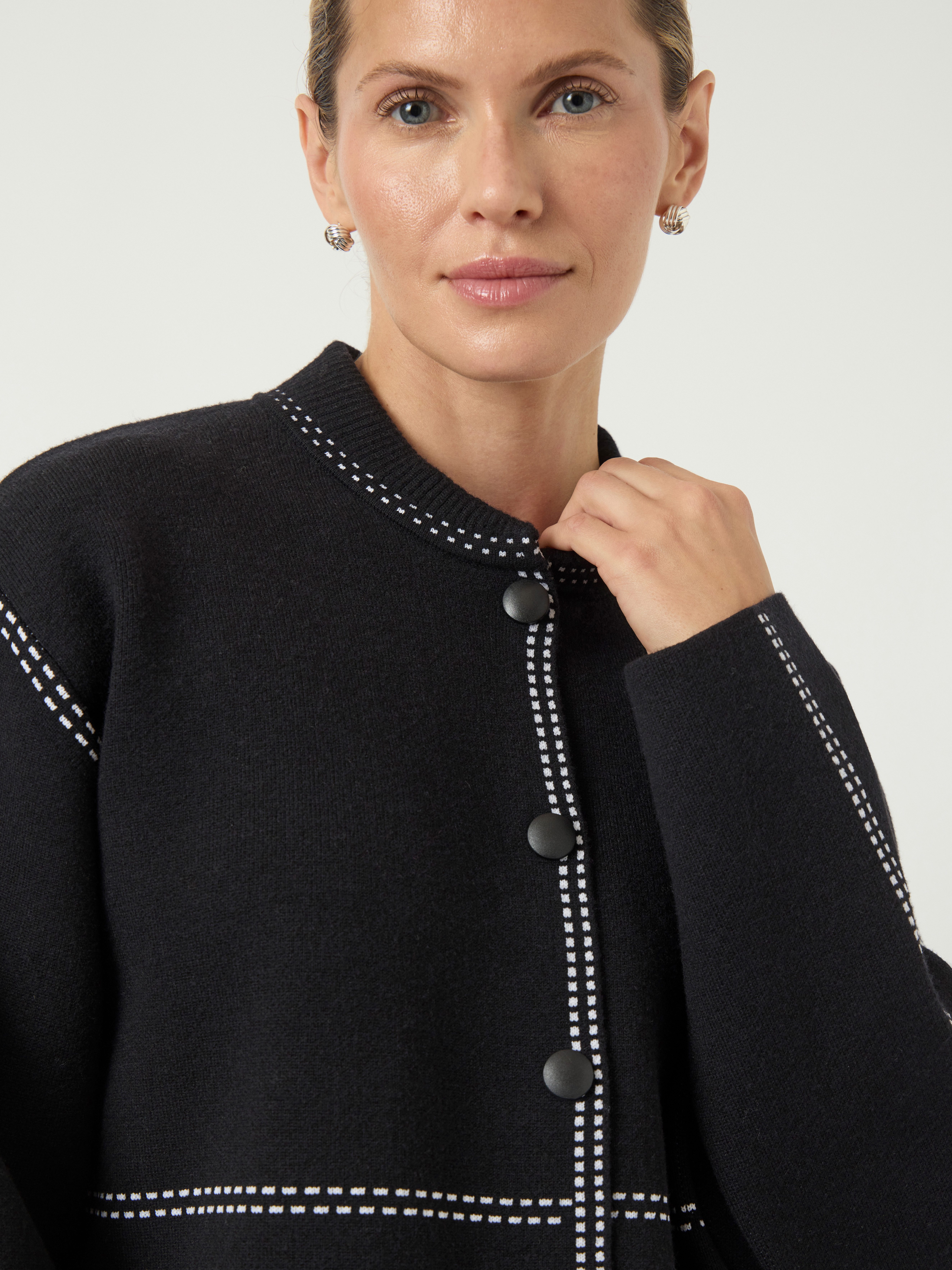 Y.A.S Strickjacke YASJENA LS KNIT CARDIGAN S. NOOS Materialmix mit Wolle, regular fit