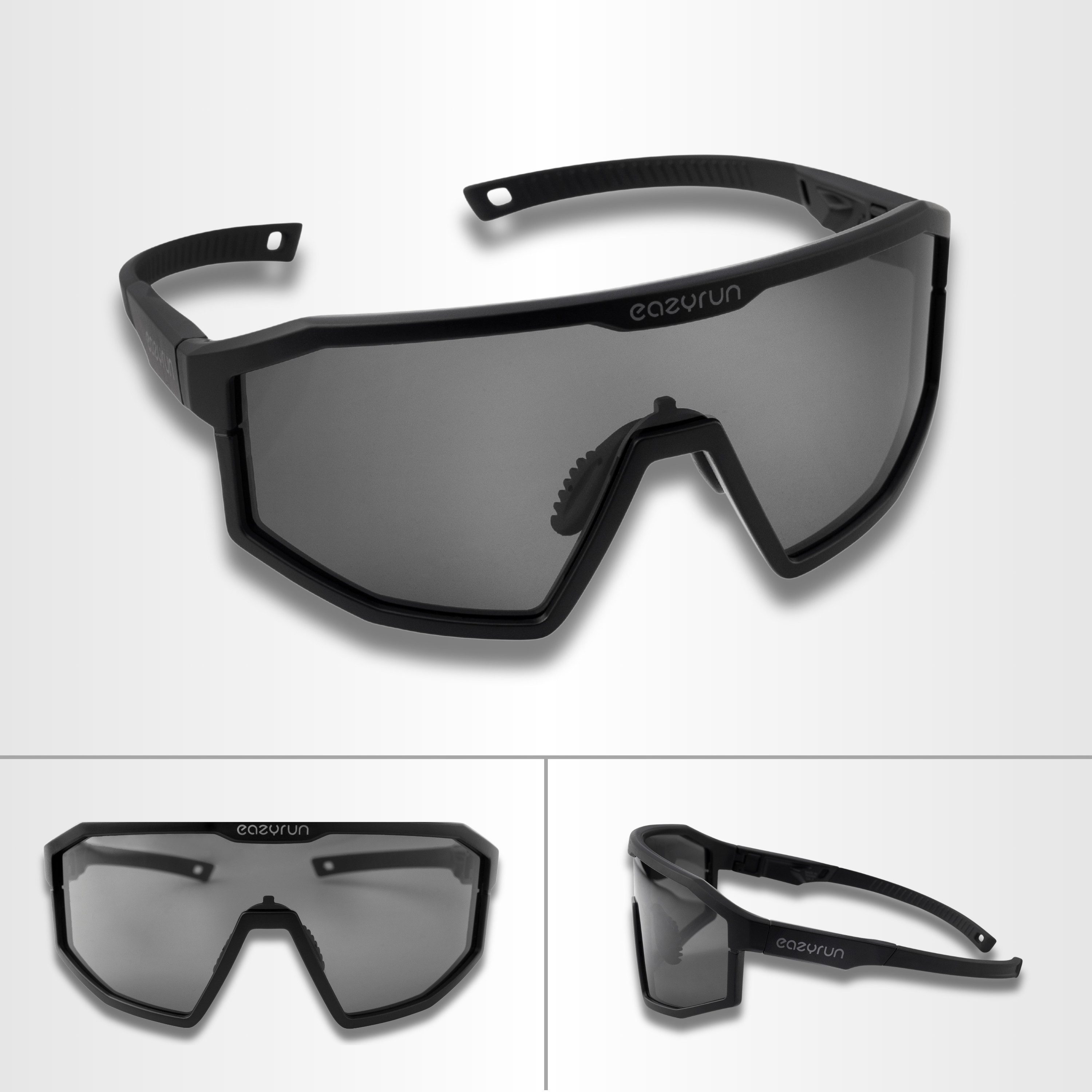 EyeAm Fahrradbrille, Sportbrille, Unisex Design, Für Sport, Rad, Laufen, MTB & Outdoor, (Modell: EAZYRUN), UV-Schutz 400