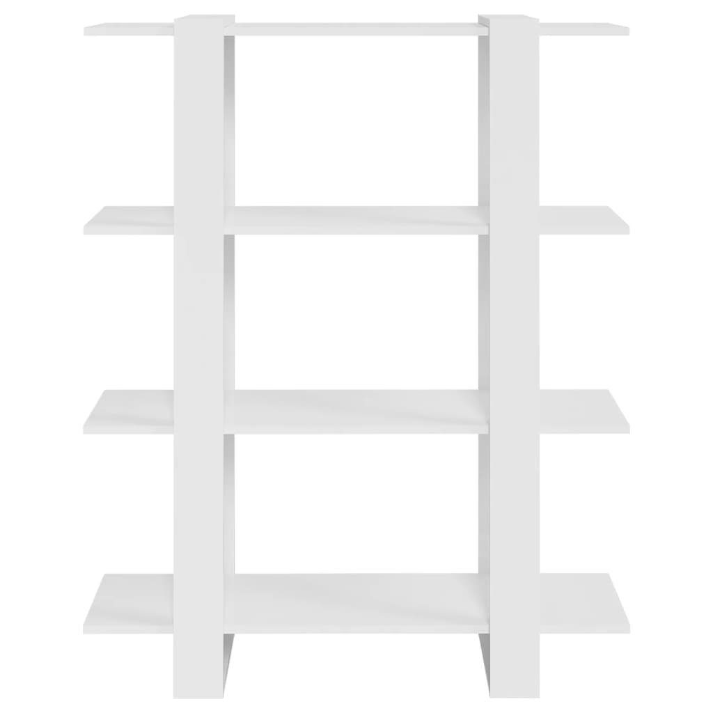 vidaXL cm, 100x30x123,5 1-tlg. Hochglanz-Weiß Bücherregal Bücherregal/Raumteiler