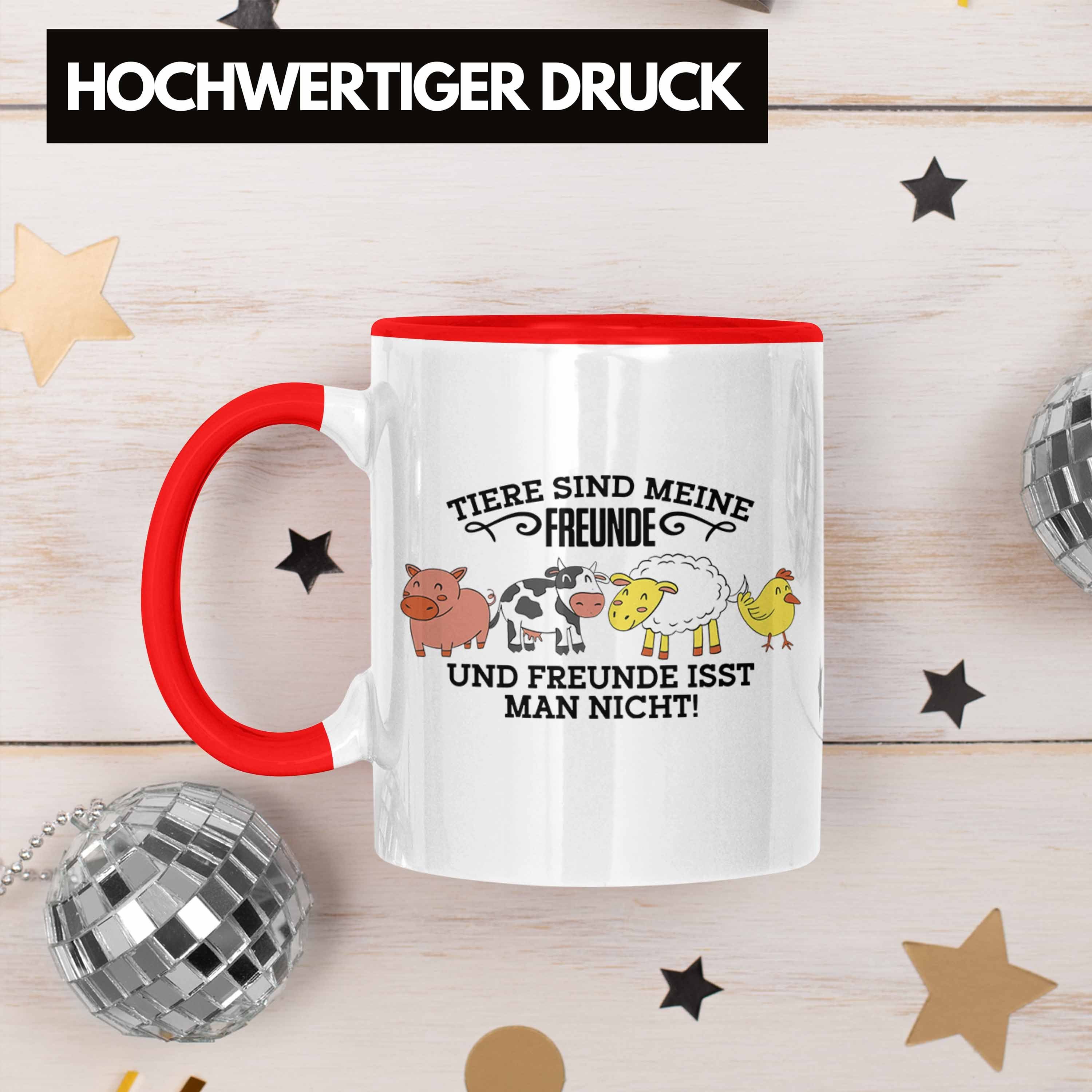 Trendation Tasse Lustige Veganer meine Rot Geschenk sind für - "Tiere Tasse Freunde" Tierli