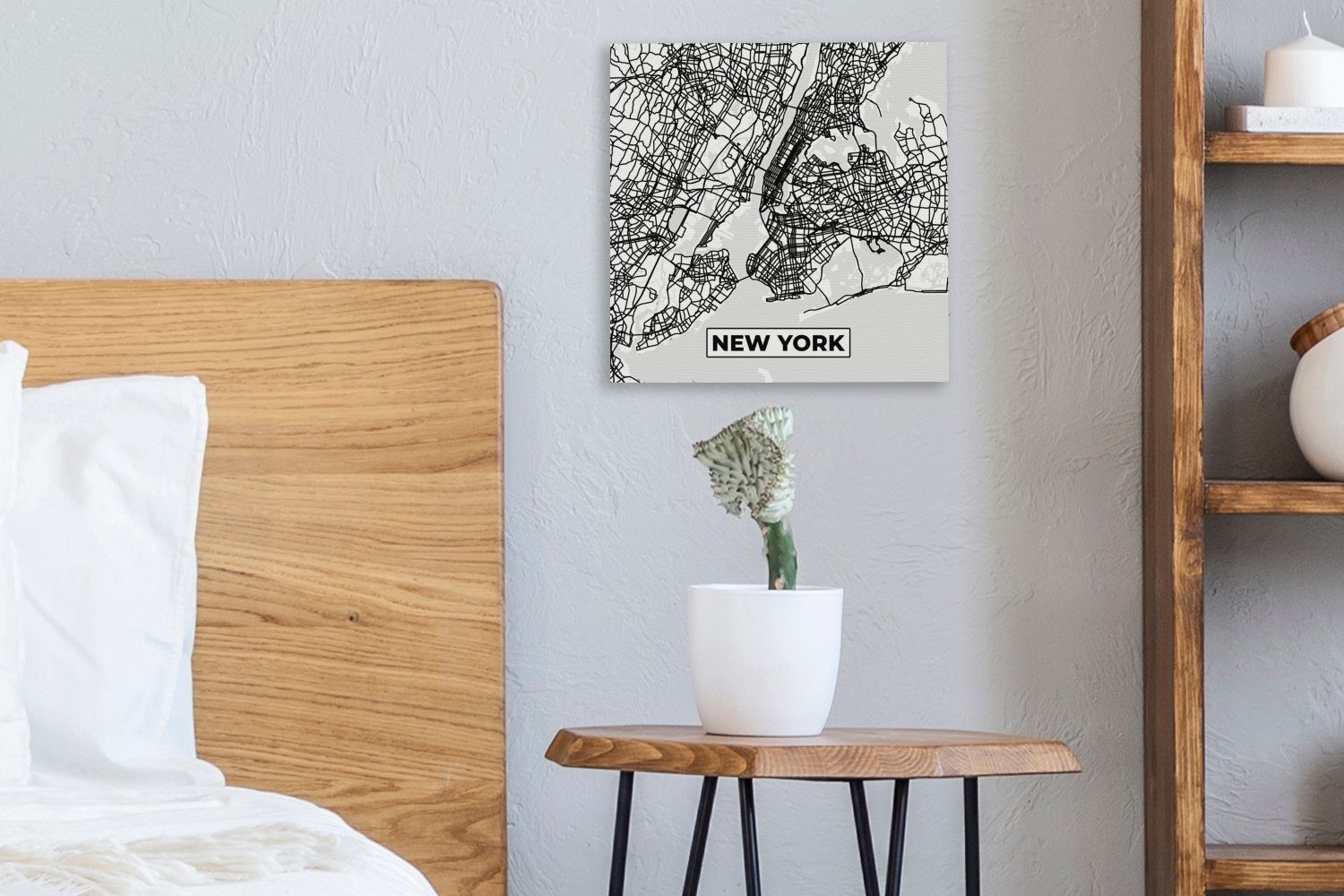 Leinwand Weiß, Wohnzimmer von St), New York OneMillionCanvasses® Stadtplan - Karte (1 - Leinwandbild Schlafzimmer und Bilder für Schwarz