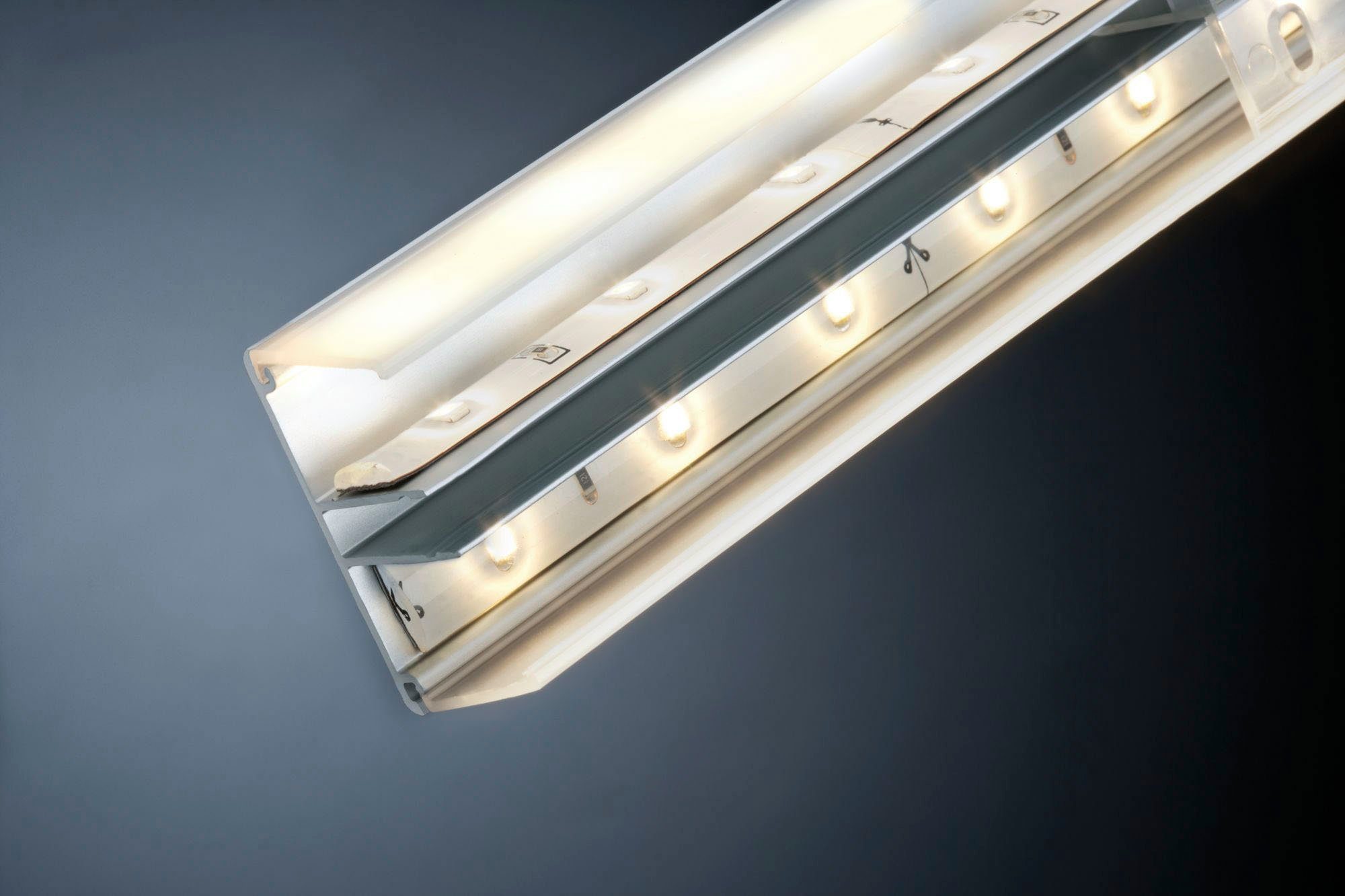 Paulmann LED-Streifen Alu eloxiert, Duo Profil 1m eloxiert, Alu Aluminium Aluminium