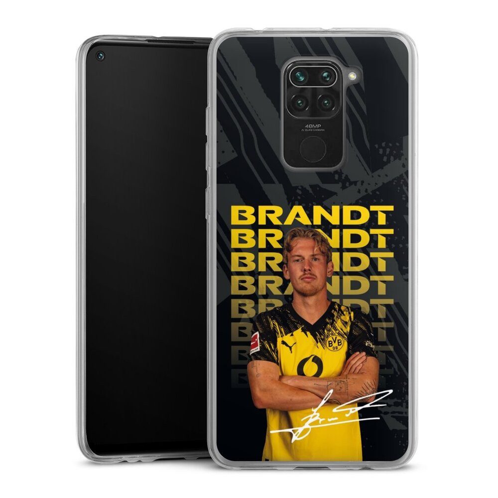 DeinDesign Handyhülle Borussia Dortmund Julian Brandt BVB Julian Brandt 25/26, Xiaomi Redmi Note 9 Slim Case Silikon Hülle Ultra Dünn Schutzhülle