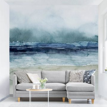 Bilderdepot24 Vliestapete Abstrakt Mariner Nebel Tapete Wanddeko Modern Kunst, Glatt, Matt, (Inklusive Gratis-Kleister oder selbstklebend), Wohnzimmer Schlafzimmer Küche Flur Fototapete Motivtapete Wandtapete