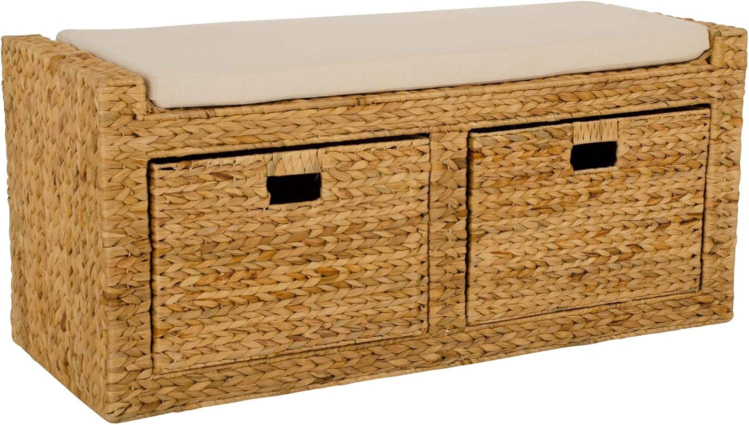 VIVANNO Truhenbank Wasserhyazinthe LORANTE Rechteckig - Natur Geflochten (1 günstig online kaufen
