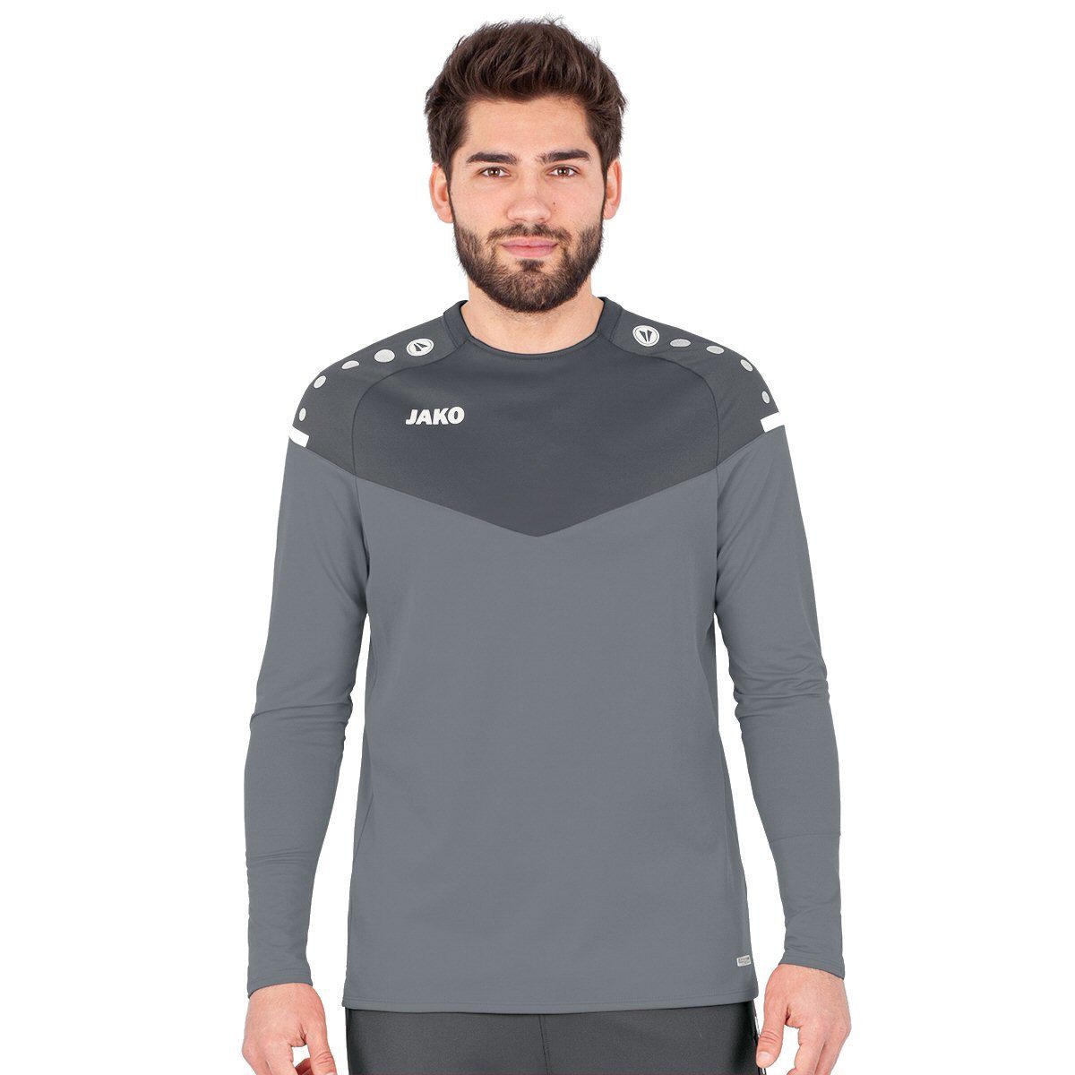 Jako Langarmshirt Sweat Champ 2.0 (100% Polyester) grau Herren