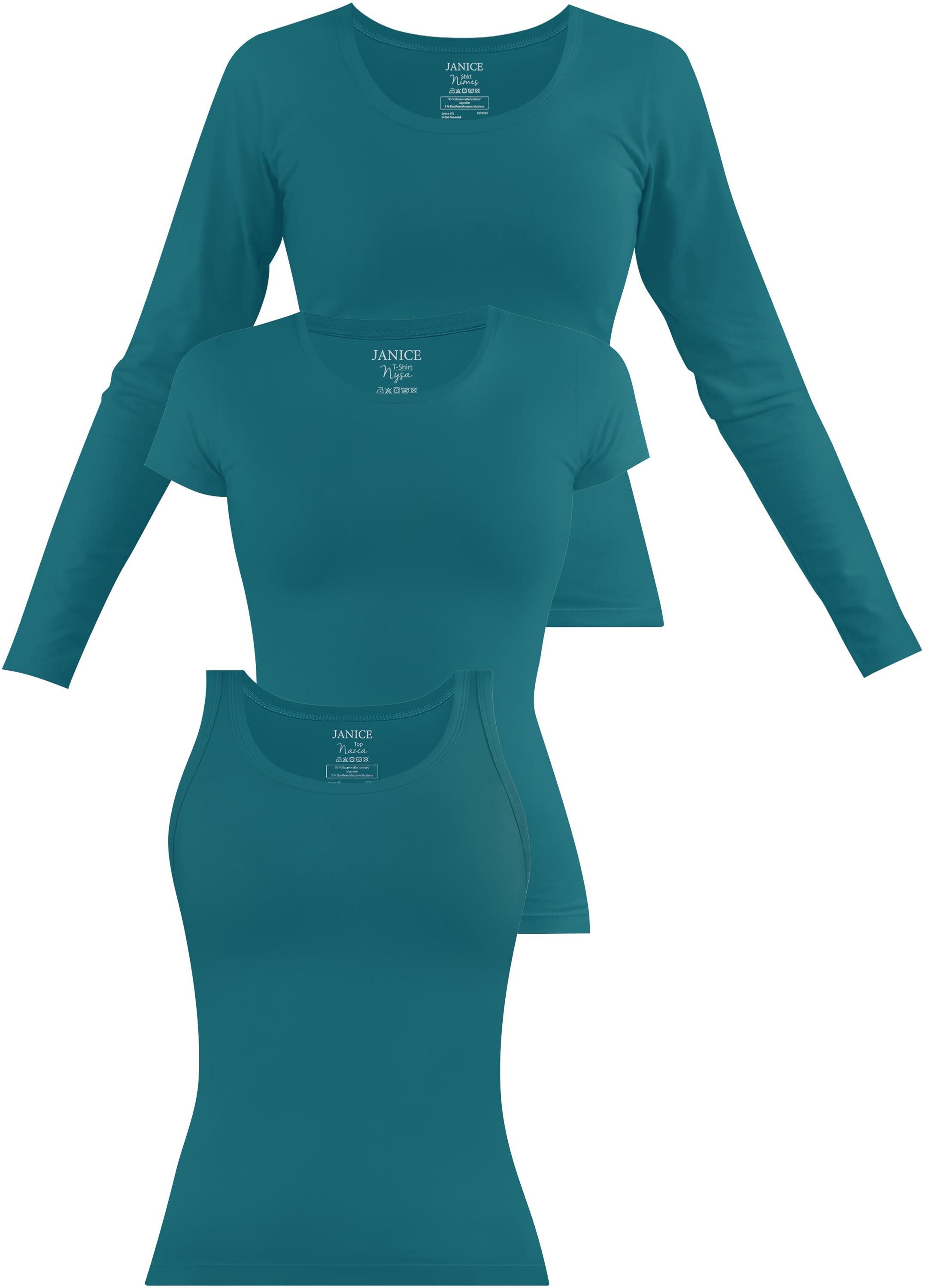 Janice Langarmshirt Baumwoll Oberteile im 3-er Set günstig online kaufen