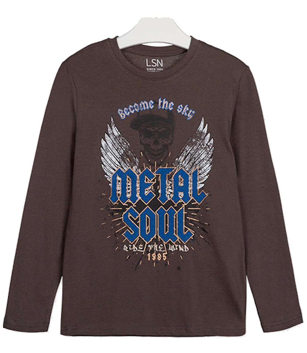 LOSAN Langarmshirt Losan Jungen Langarmshirt Metal Soul gris carbon (1-tlg)