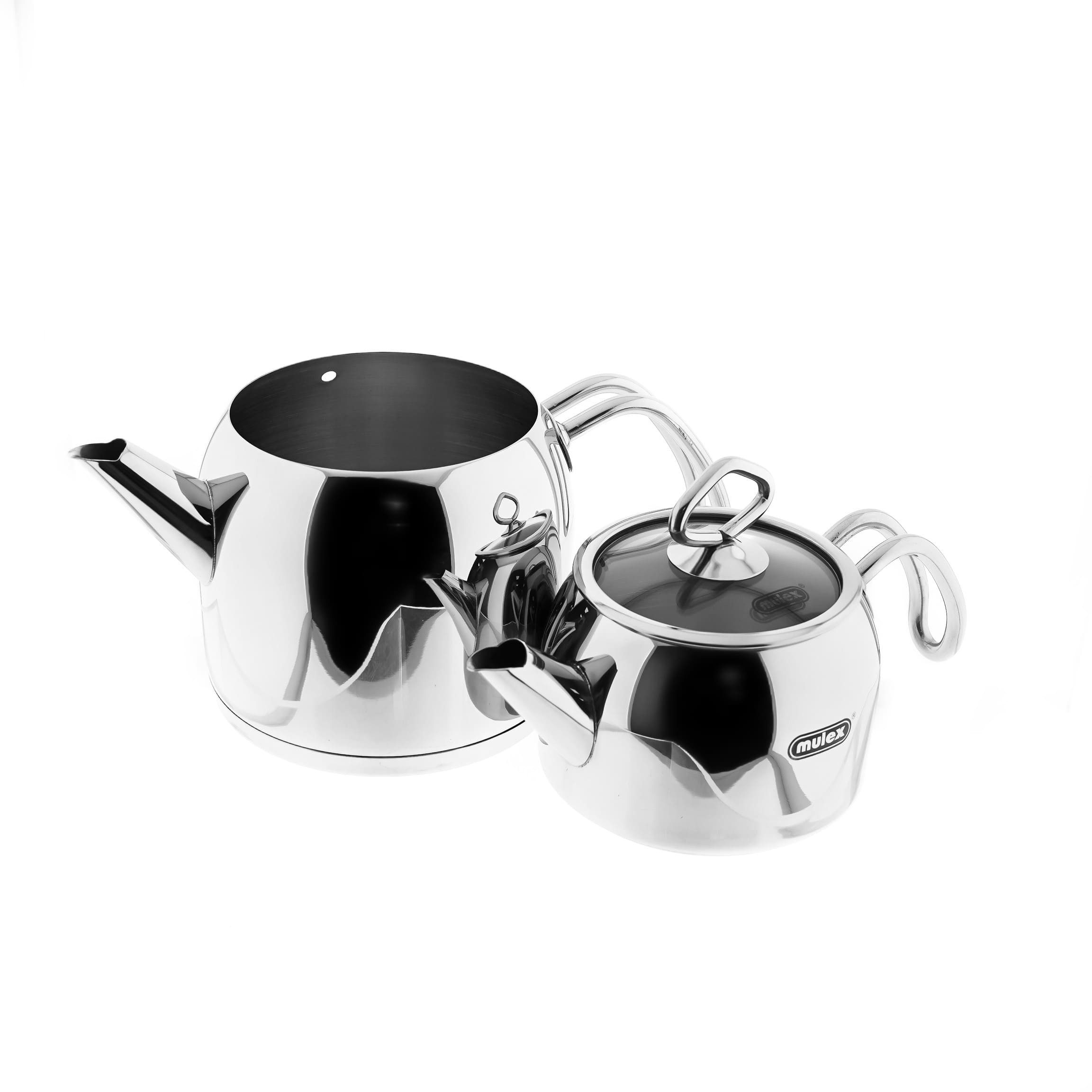Mulex Caydanlik-Teekanne Set aus Edelstahl 18/10 – Perfekt für jede Teepause 0,7L+1,5L, (1-St)