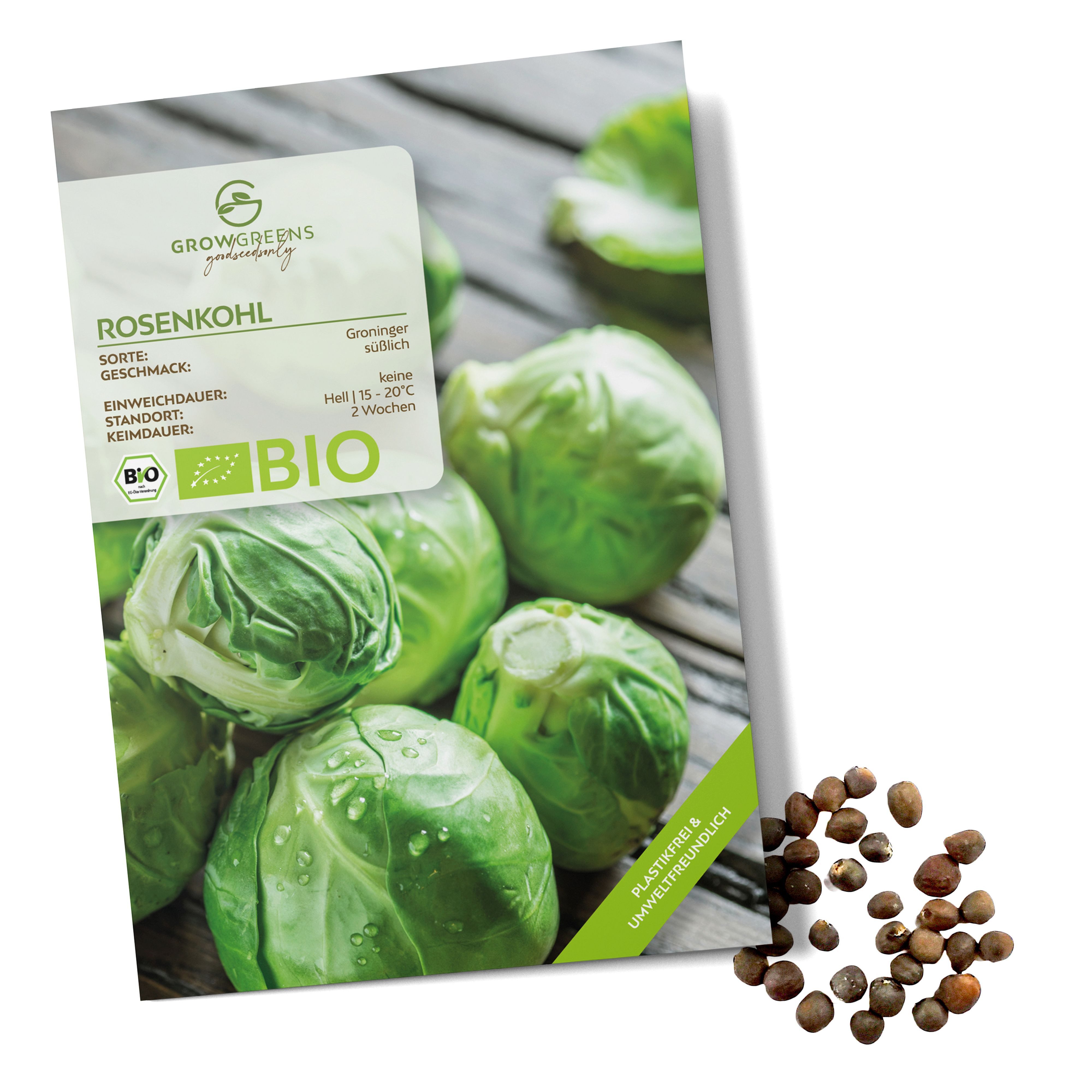 Gemüsesamen BIO Rosenkohl Samen (Groninger) - Rosenkohl Saatgut (30 Korn)