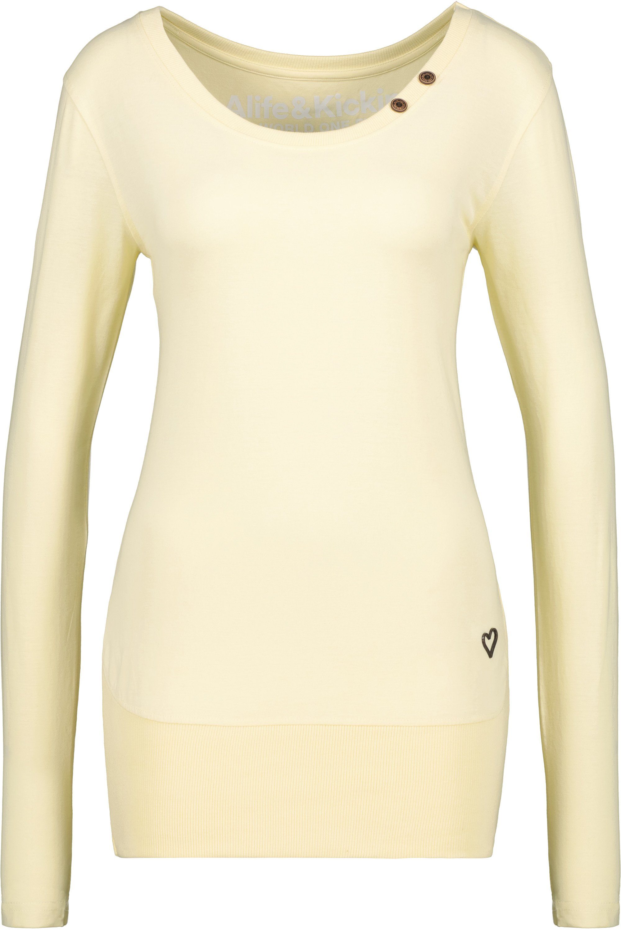 Alife & Kickin Langarmshirt ConnyAK A Longsleeve Shirt Damen creme Langarmshirt, melange