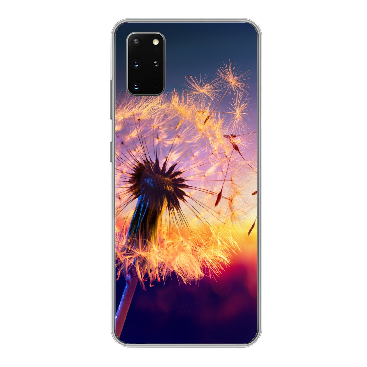 MuchoWow Handyhülle für Samsung Galaxy S20 Plus Löwenzahn - Blumen - Sonnenuntergang - Hor, Phone Case, Silikon, Schutzhülle Dünn
