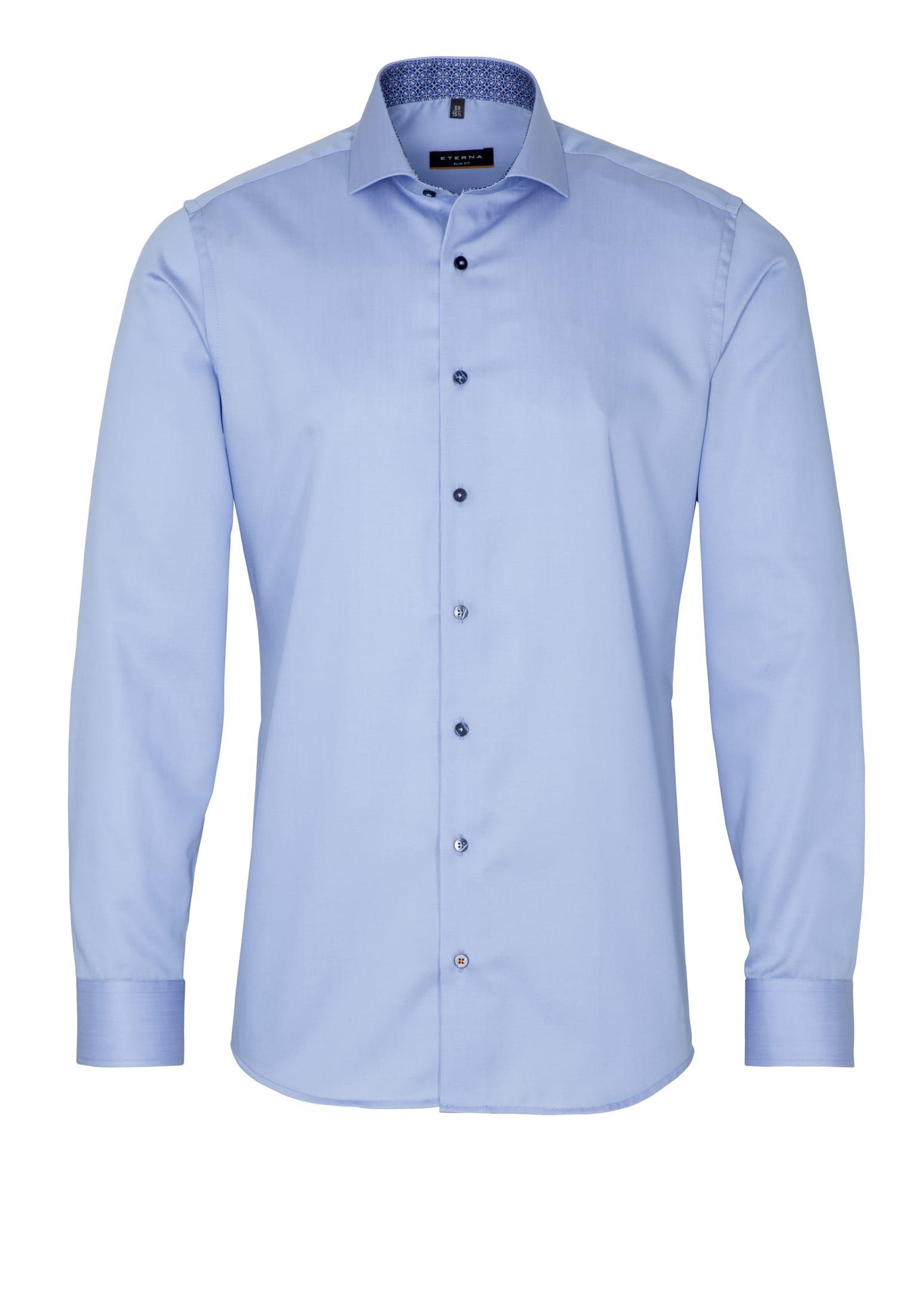 Eterna Klassische Bluse ETERNA SLIM FIT Langarm Hemd twill mittelblau 3921-12-F142 - COOL