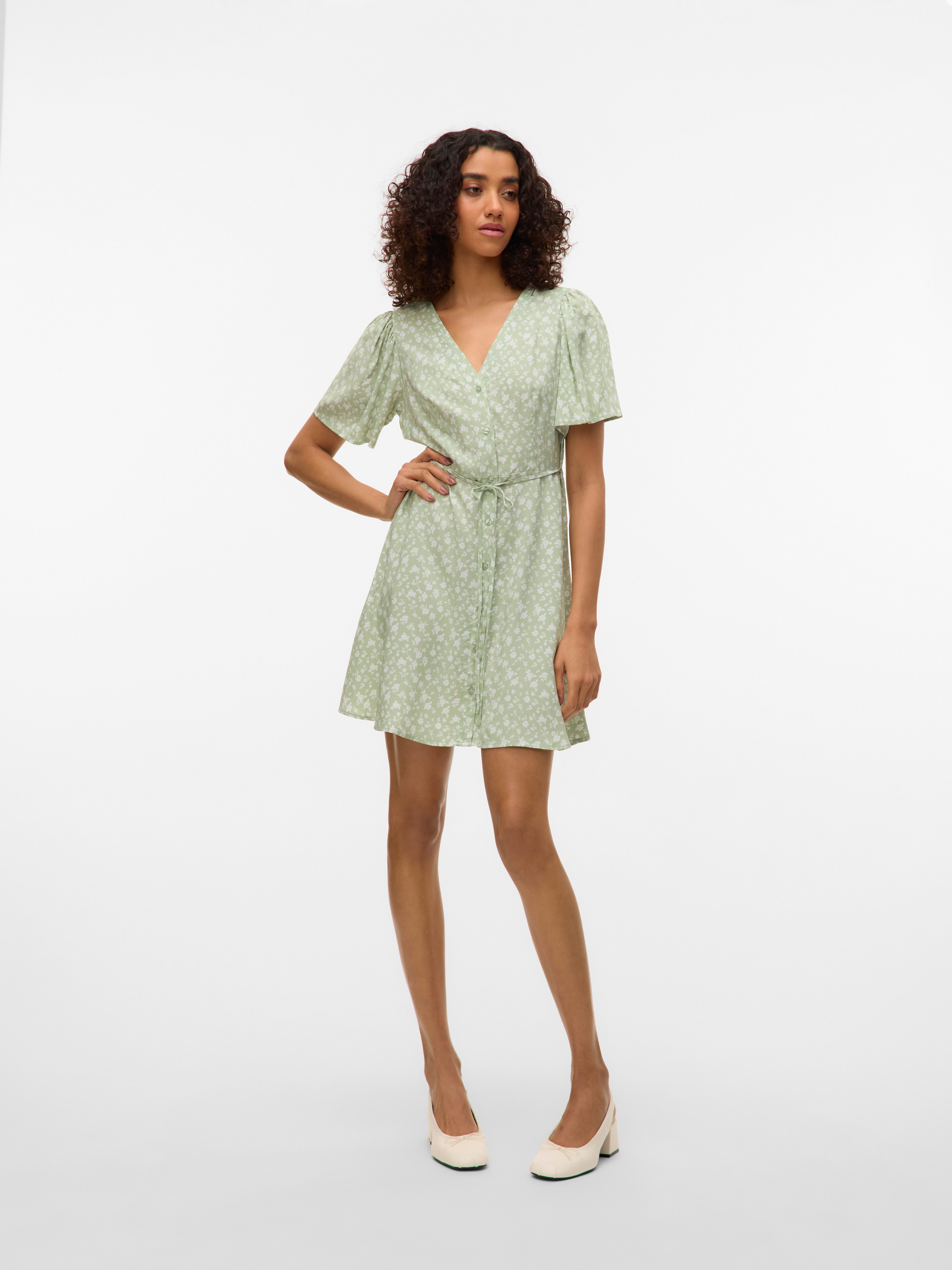 Vero Moda Minikleid VMALBA SS SHORT DRESS WVN NOOS Viskose, slim fit