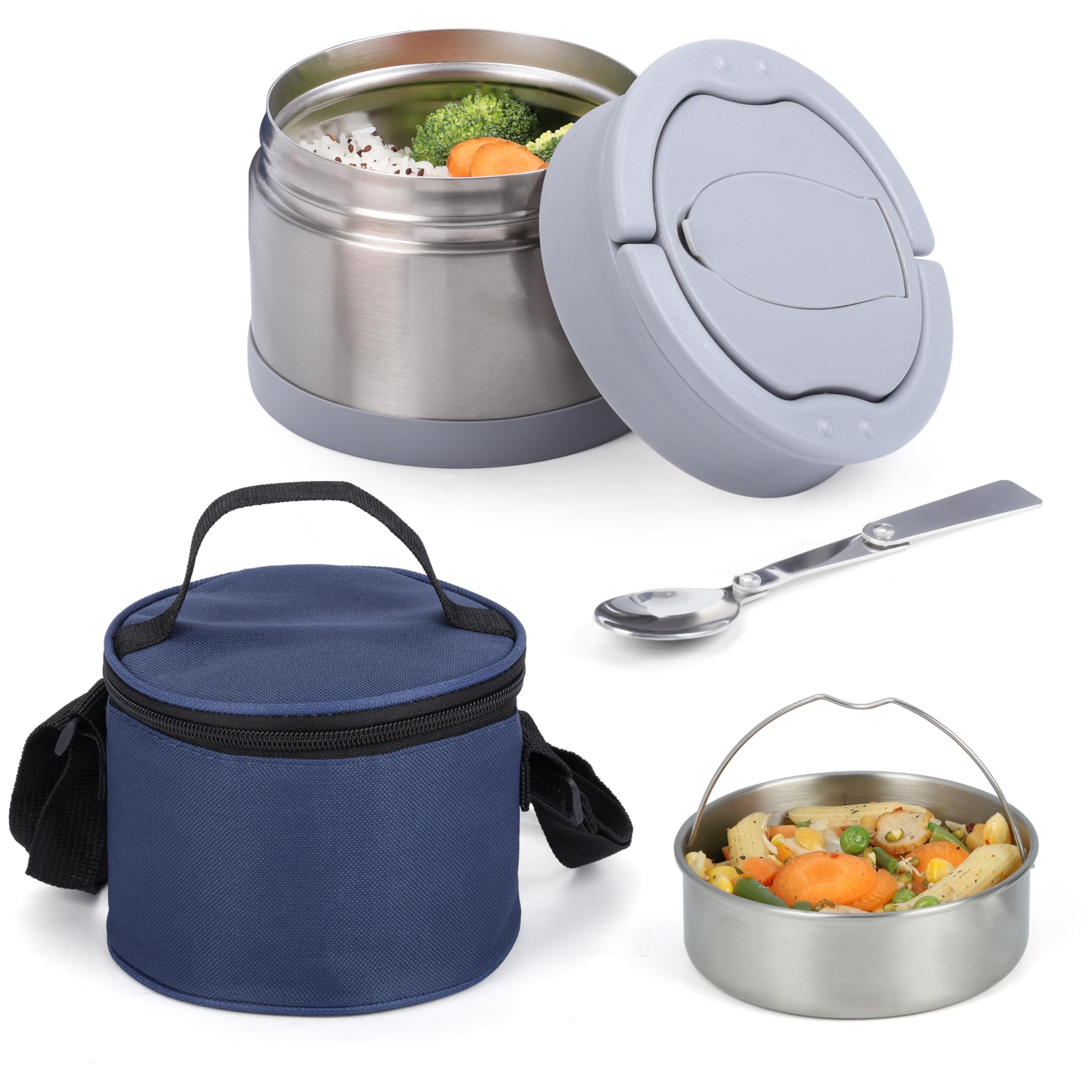 Thermobehälter Belle Vous Lebensmittelbehälter mit Löffel - 700 ml Edelstahl