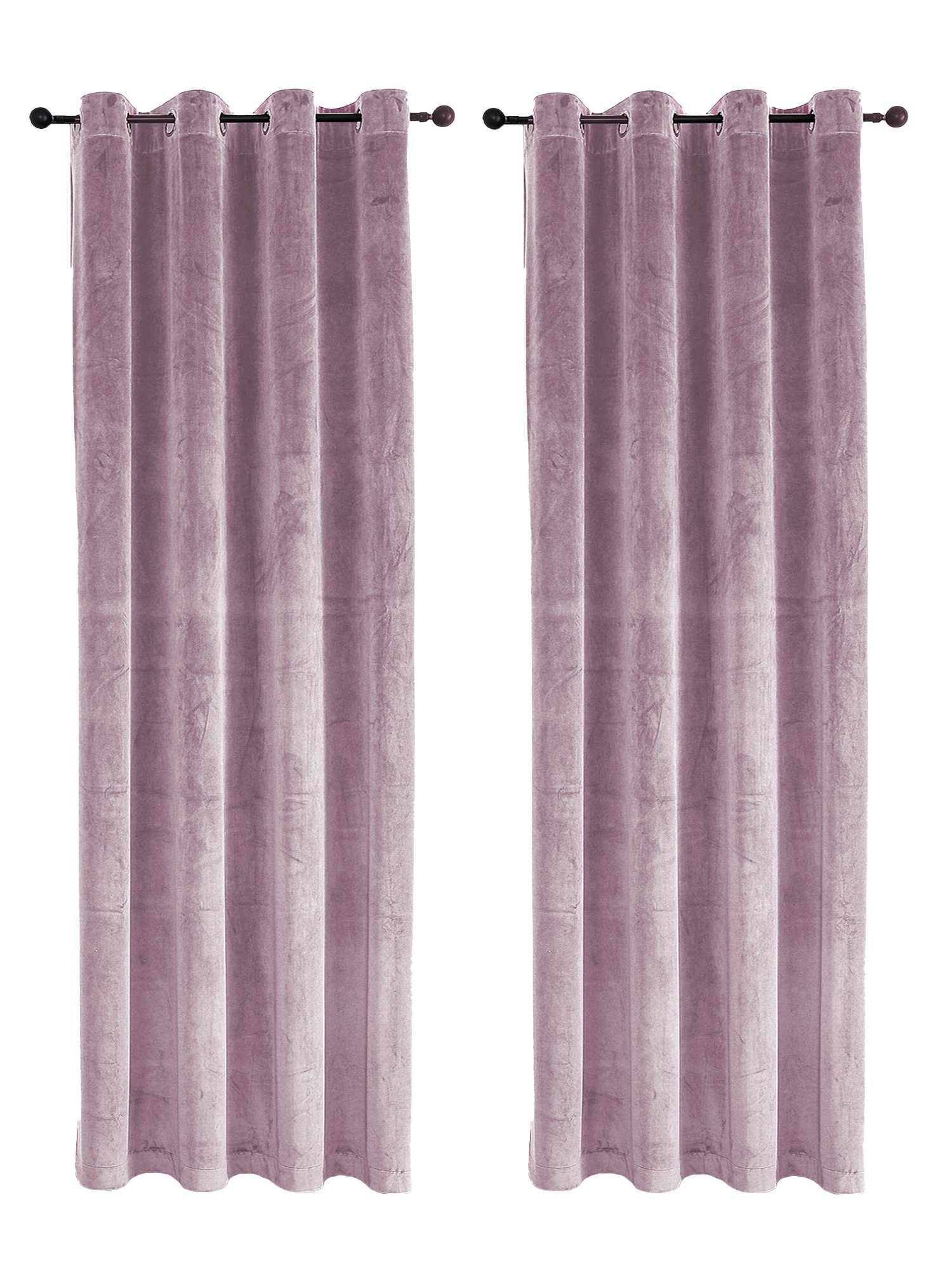 Gardine Vorhang 2er Set Ösen Verdunkelung 140x245 cm Samt weich blickdicht