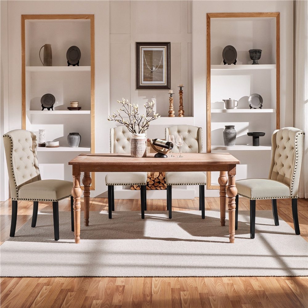 Yaheetech Esszimmerstuhl 2/4/6er Set Küchenstuhl (2 St), Polsterstuhl bis 140 kg Belastbar, für Esszimmer/Wohnzimmer