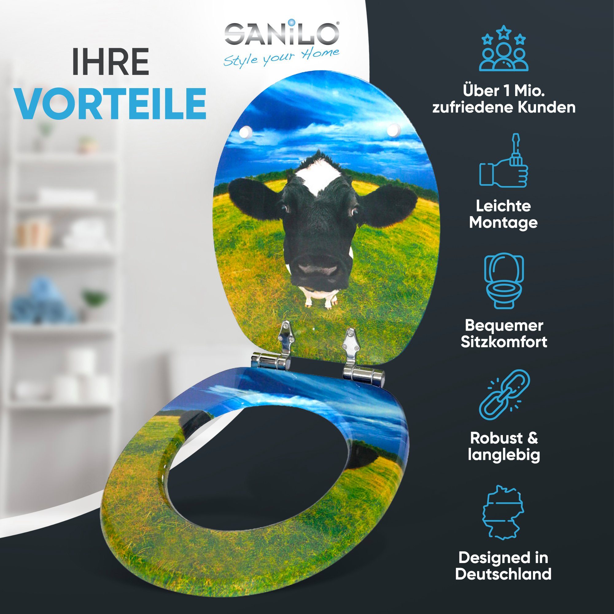 Sanilo WC-Sitz Kuhkopf, mit Absenkautomatik, hochwertig & modern, universel günstig online kaufen