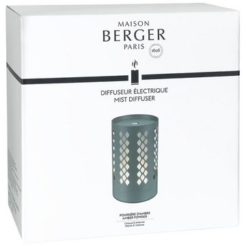 MAISON BERGER PARIS Duftlampe Elektrischer Aroma Diffuser Losange Anthrazit - Pudriger Amber (Stromkabellänge 1,50 m. Alternativ funktioniert auch eine Powerbank)