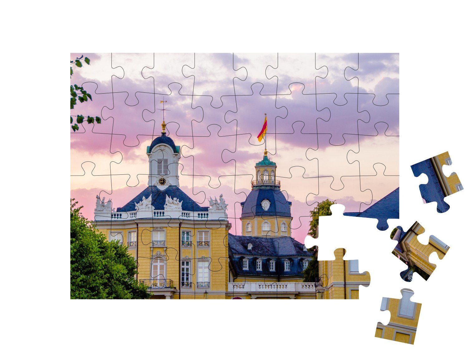 Karlsruhe, 48 Deutschland, puzzleYOU Puzzle puzzleYOU-Kollektionen Schloss Karlsruhe in Puzzleteile,