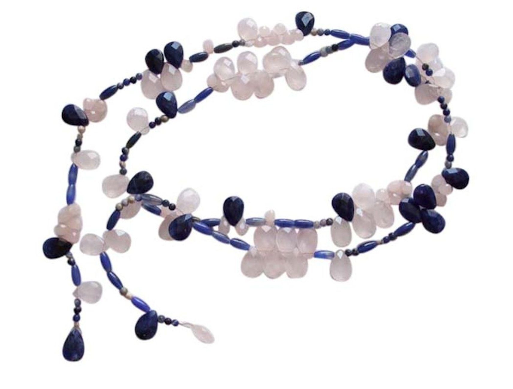 4. Bild von Gemshine Perlenkette »Lariat Lapis Lazuli und Rosenquarz«, Made in Germany