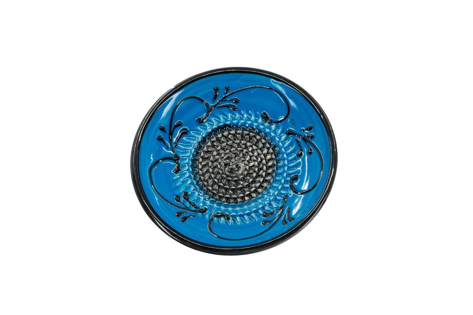 Kaladia Multireibe Reibeteller in Blau & Schwarz, Keramik, handbemalte Küchenreibe - Made in Spain