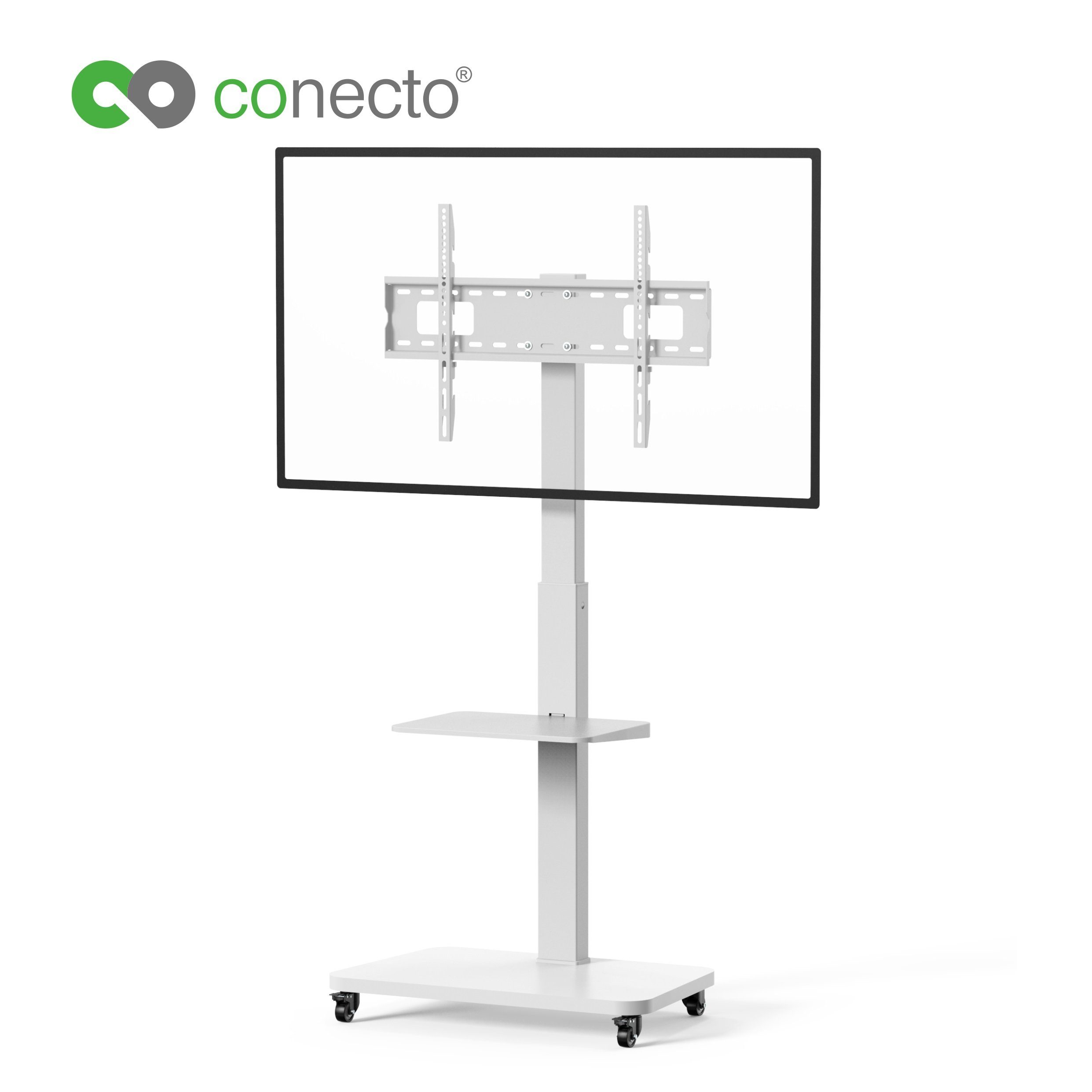 conecto TV-Ständer TV-Ständer Standfuß für Flachbildschirm Fernseher, (bis 75 Zoll, mit Rollen)