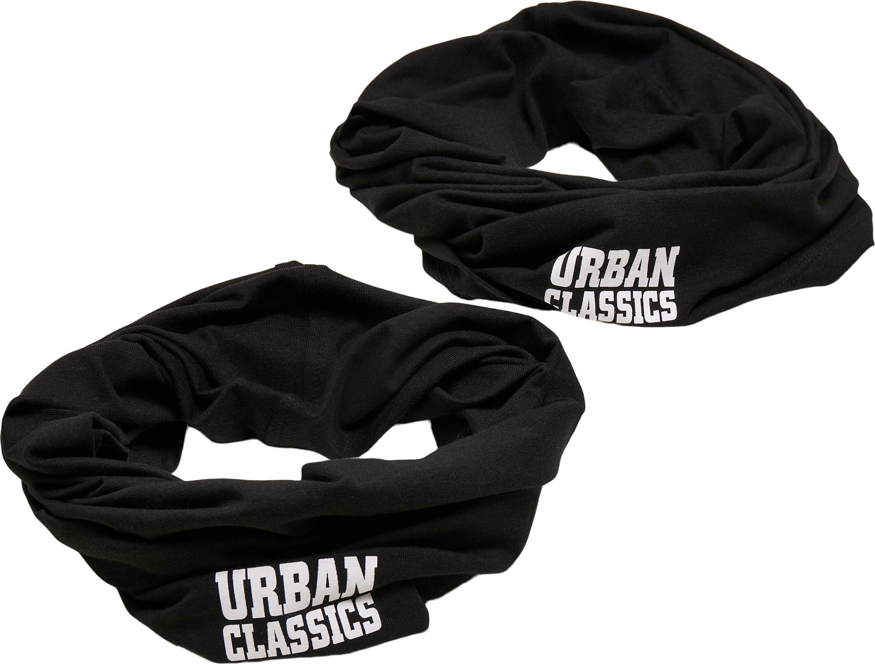 URBAN CLASSICS Halstuch Unisex Logo Tube Scarf 2-Pack, (1-St) black