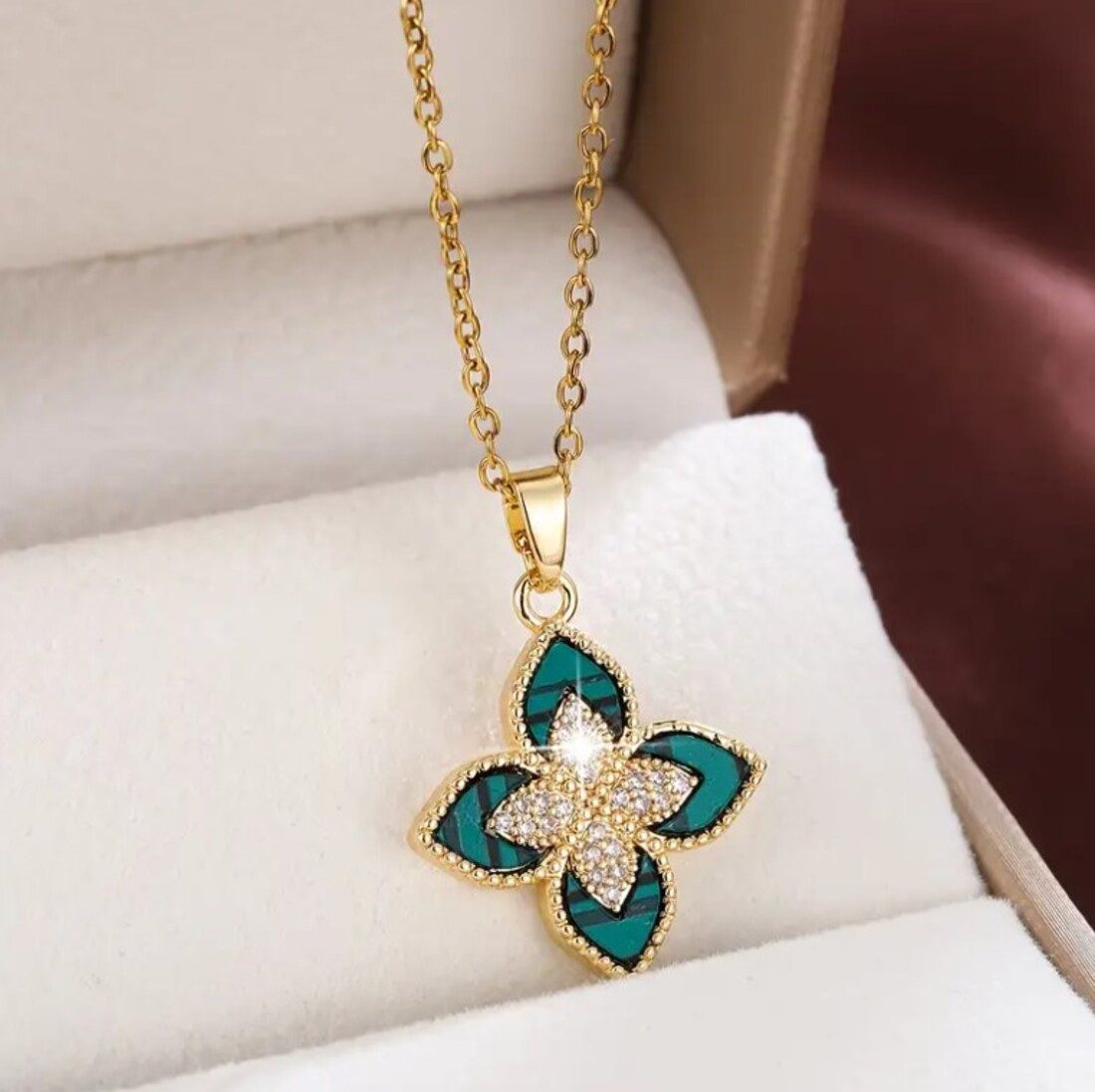 Lale Collection® Edelstahlkette Gold Kleeblatt Schmuck günstig online kaufen