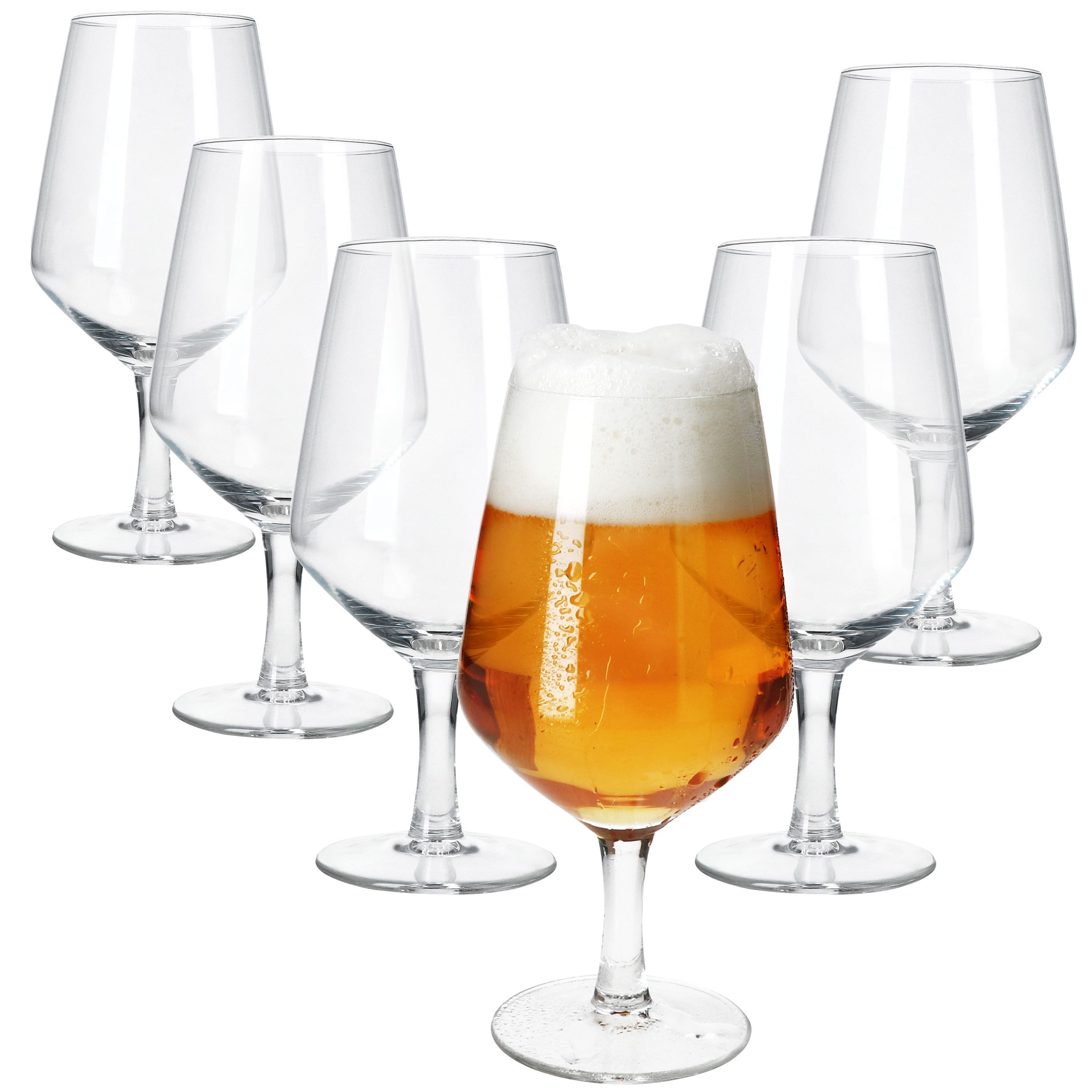 MamboCat Bierglas 6x Carré Bierglas 400ml Biergläser klar 0,4L Glas Bier-Kelch, Glas