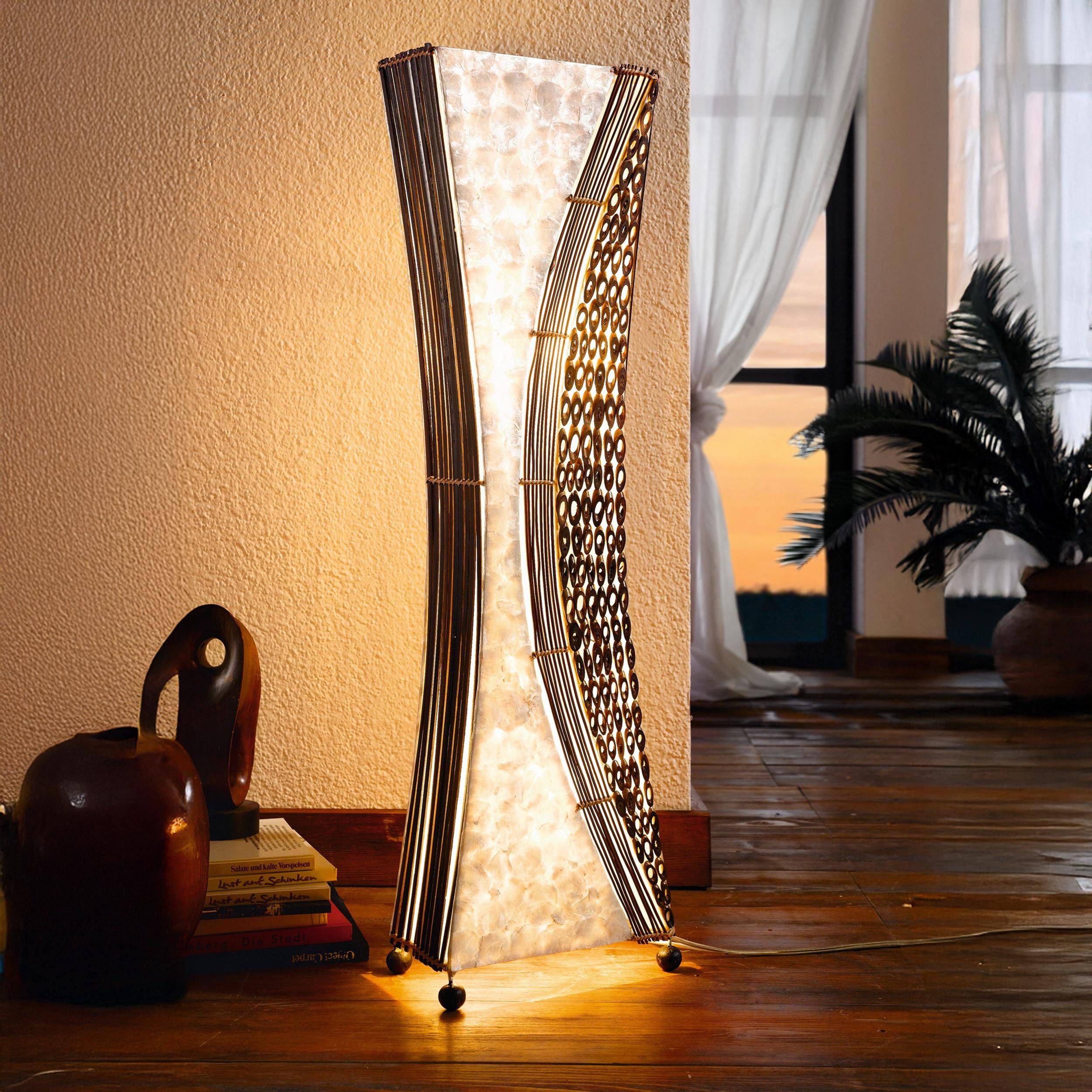 Frank Flechtwaren Stehlampe Design Stehleuchte Bali günstig online kaufen
