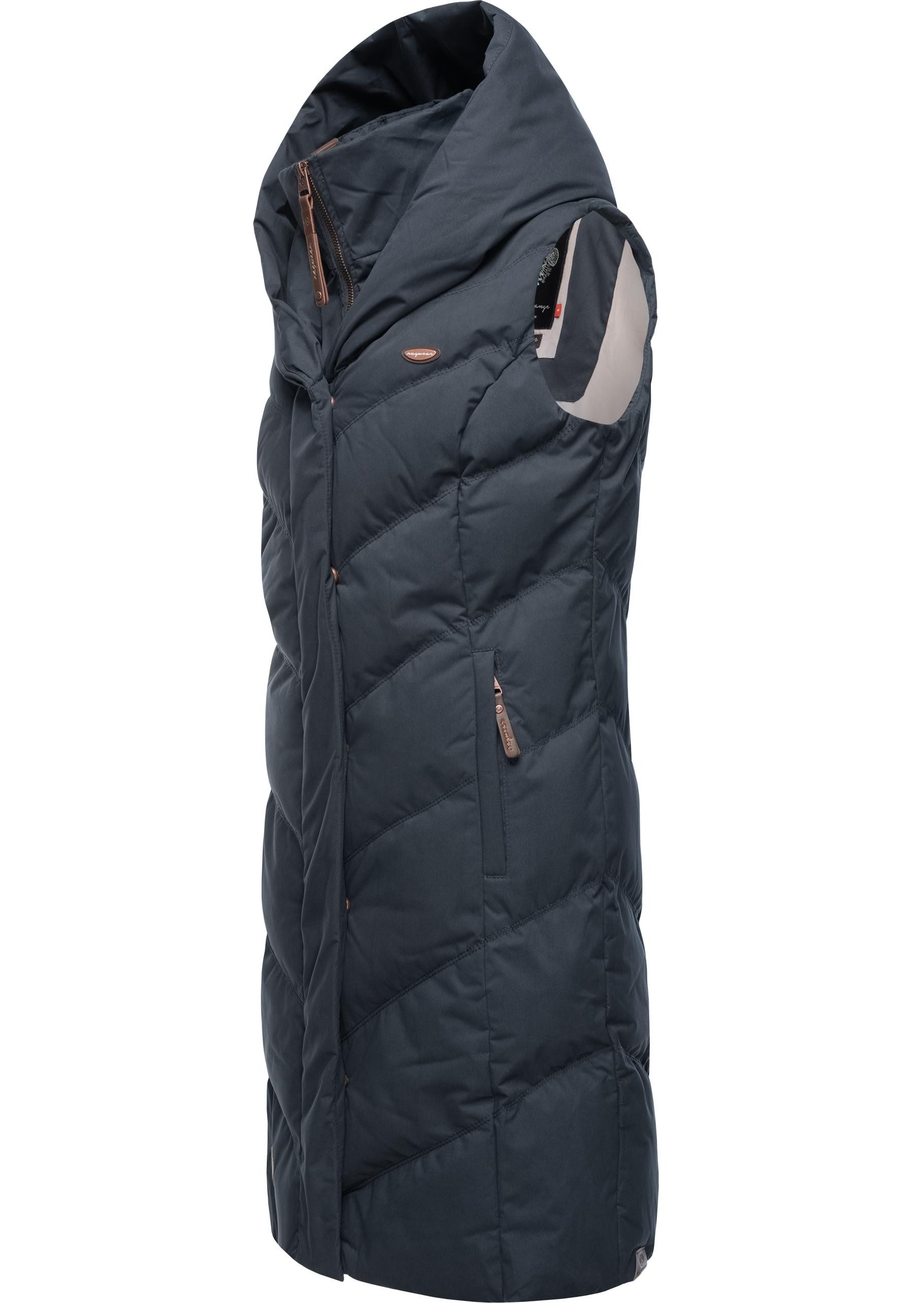 Ragwear Steppweste Natalka Vest stylische, gesteppte Winterweste mit gefütterter Kapuze