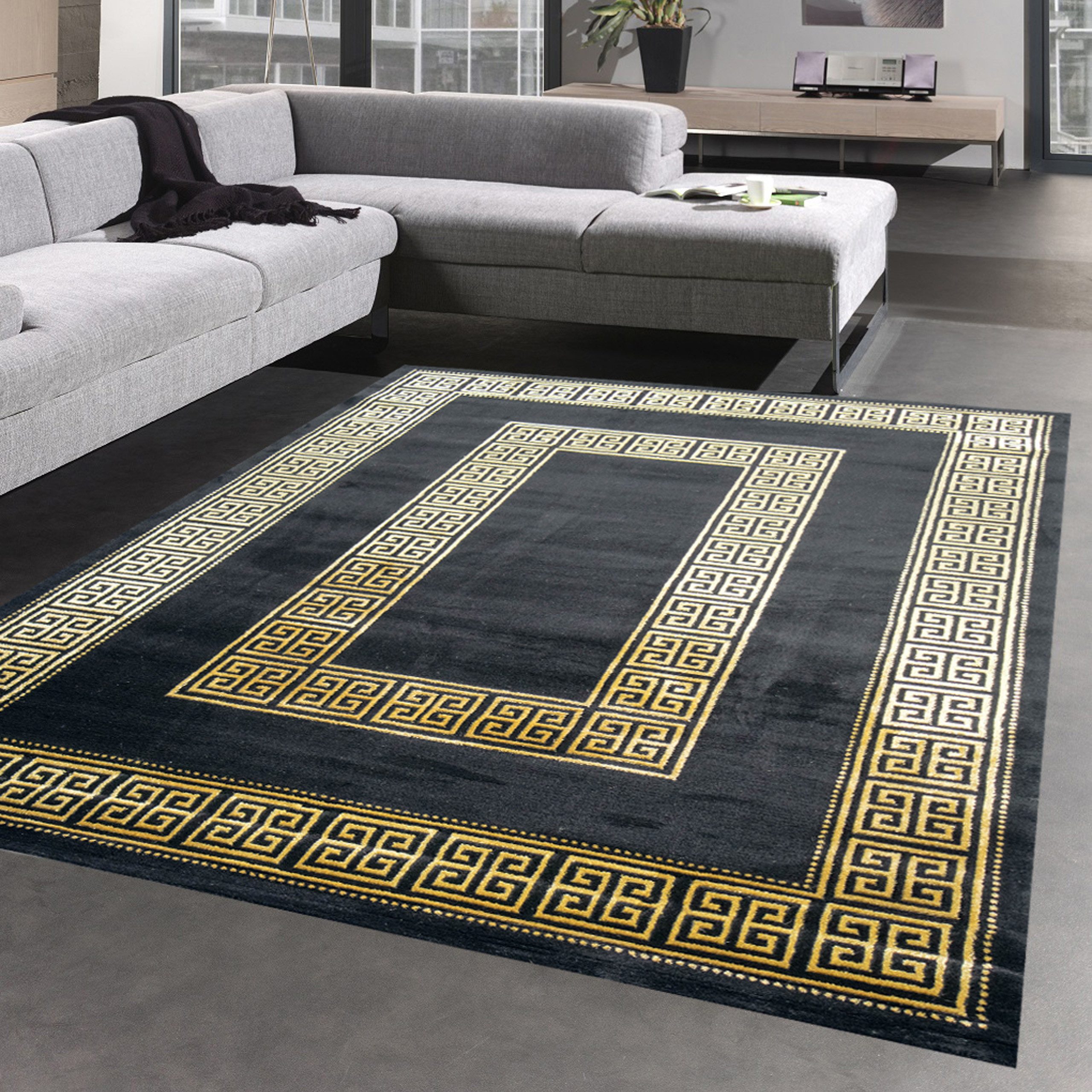Carpetia Designteppich Modernes Glanzfaser-Design, rechteckig, Höhe: 12 mm, pflegeleicht, strapazierfähig, mit Glanzfasern