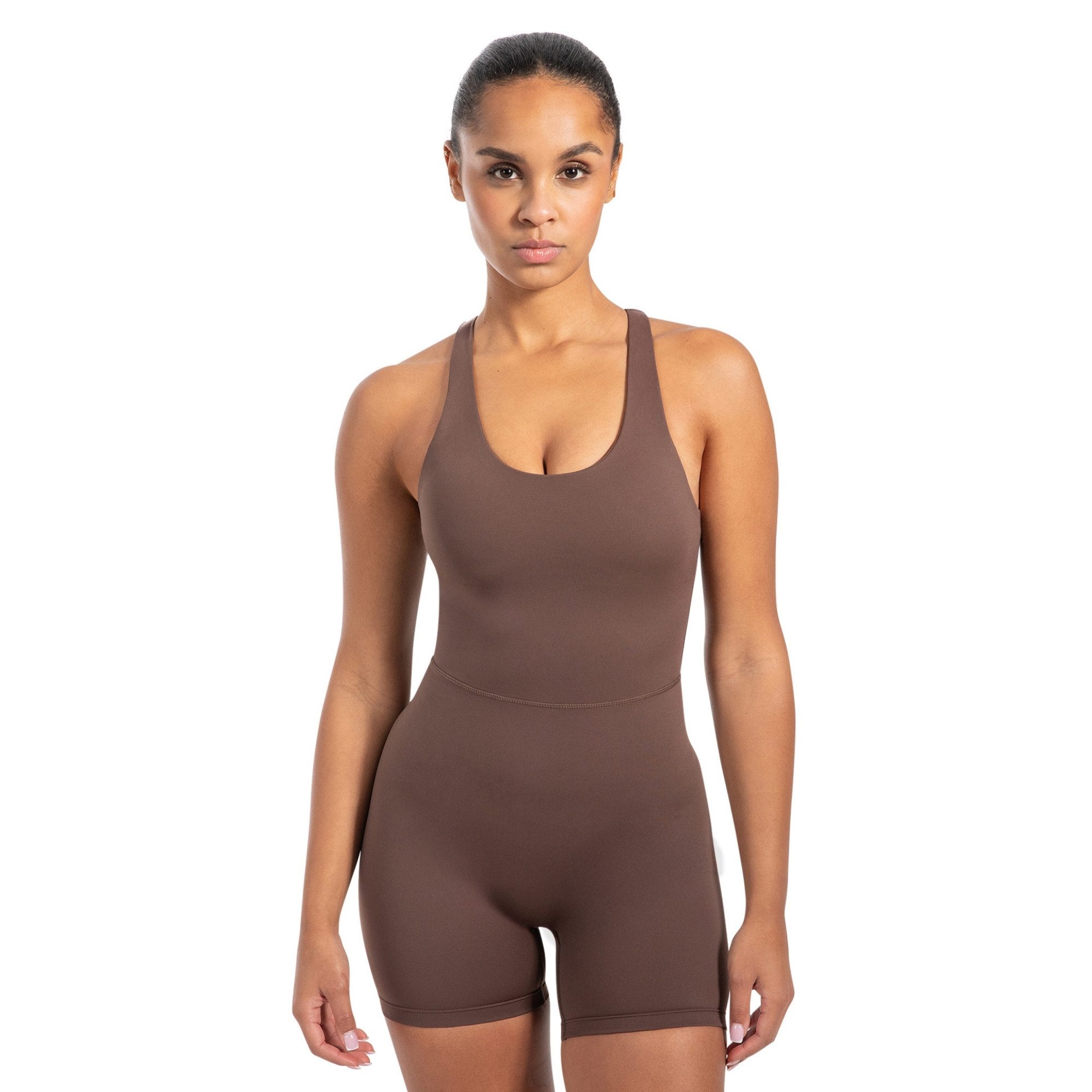 Smilodox Jumpsuit Aleyna, ärmelloser Einteiler kurz, Overall mit Shaped Fit atmungsaktiv, elastischer Sportanzug, figurbetonend, Fitness