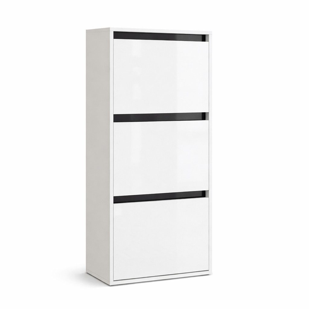 OTTO home Schuhschrank Locco, Schuhregal, Schuhkommode, Breite 50 cm Schuhkipper, UV-lackiert, Hochglanz, grifflos, 3-türig