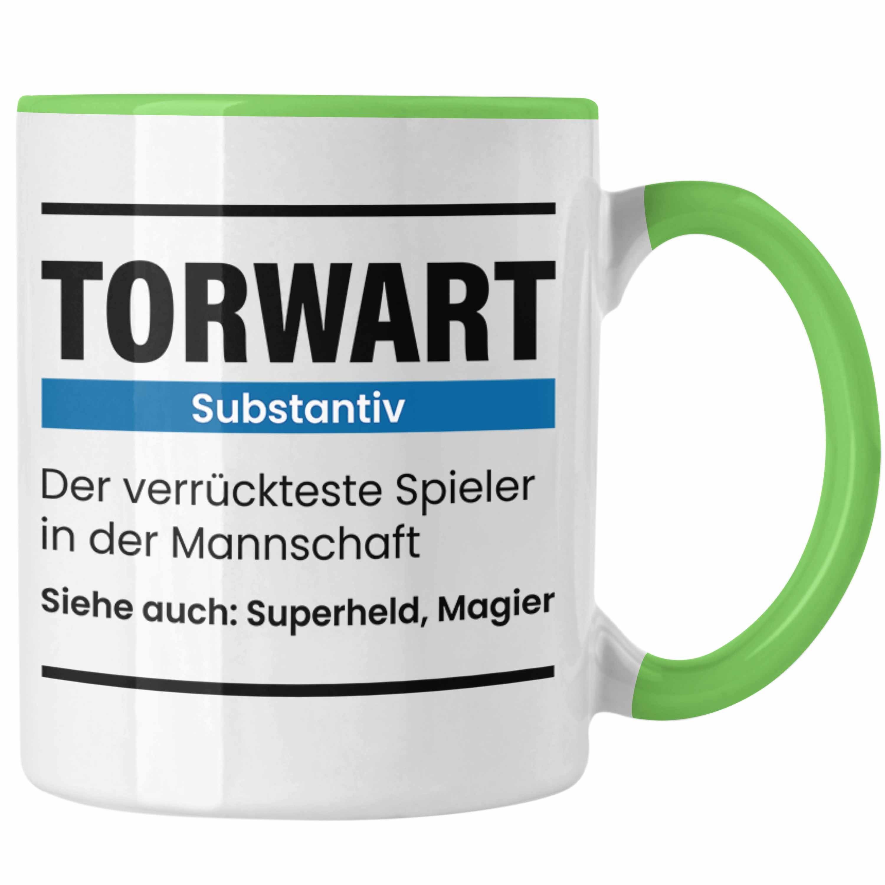 Trendation Tasse Torwart Geschenk Tasse Lustiger Spruch Torhüter Grün