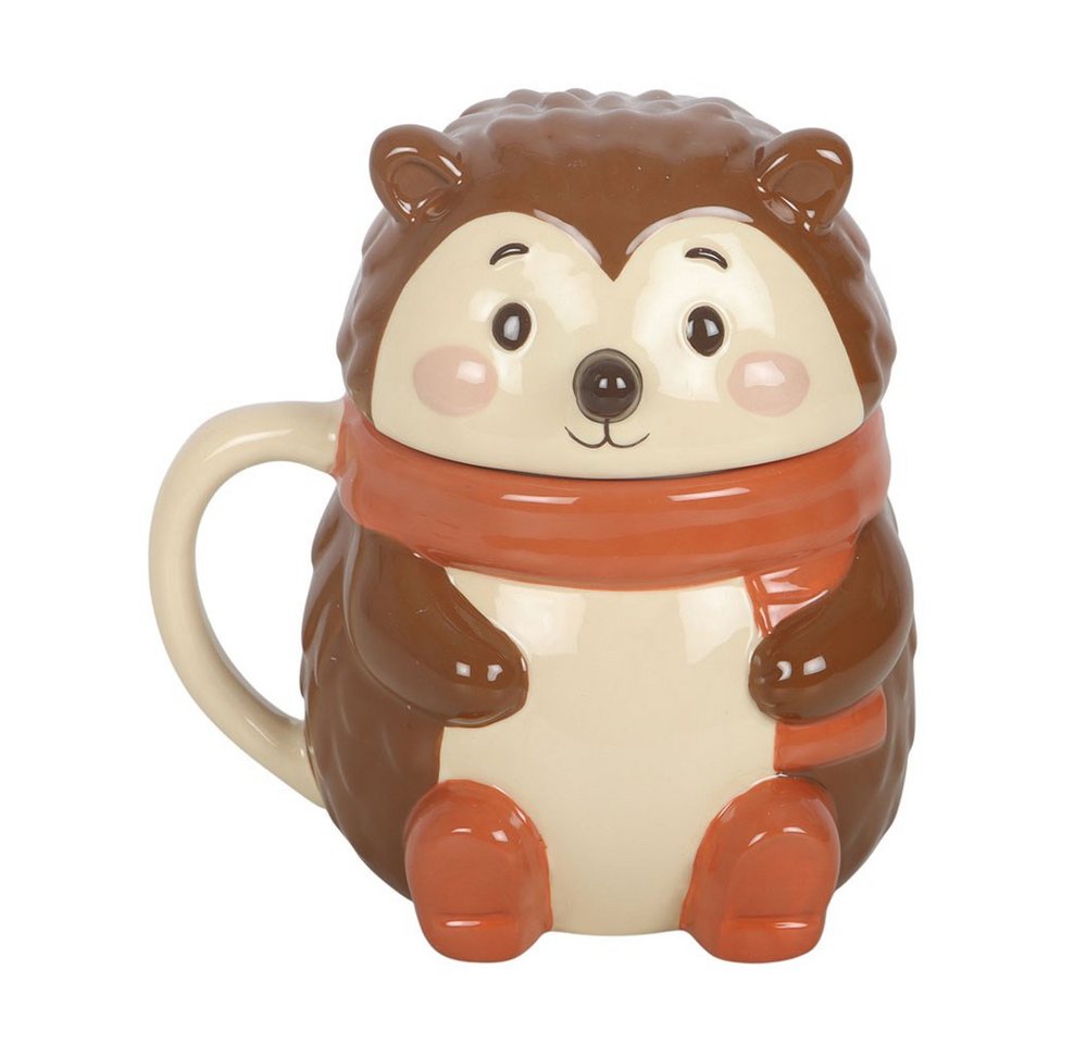 Something Different Tasse Vintage Tasse Kaffeebecher Igel mit Deckel – Hazel Hedgehog