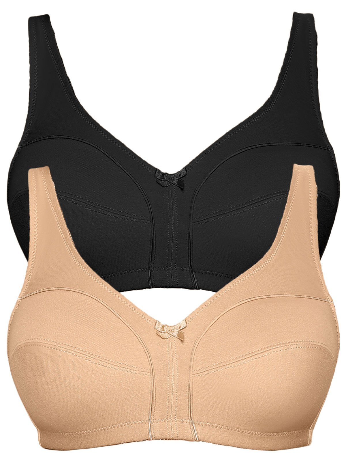 Viania Soft-BH 2er Pack Baumwoll Soft BH Basic (Spar-Set, 2-tlg) -