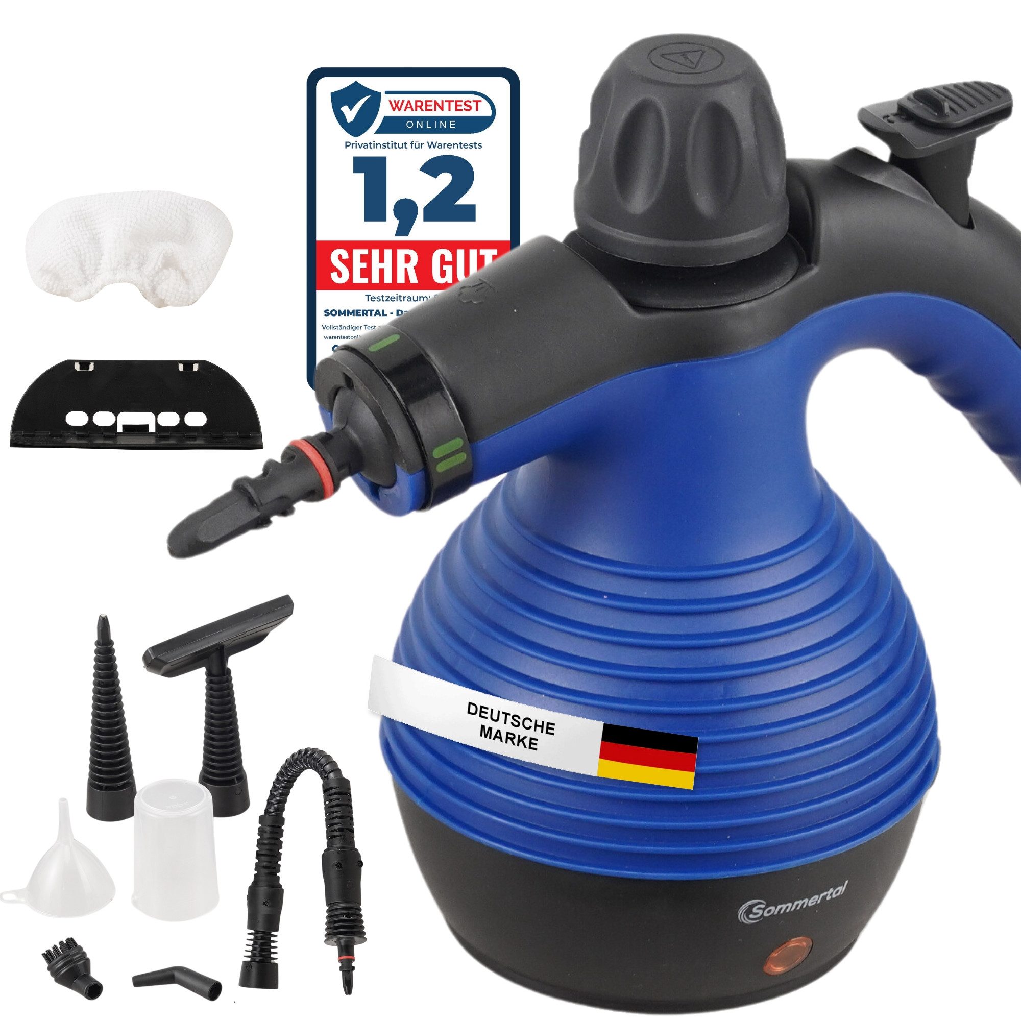 Sommertal Handdampfreiniger Sommertal Dampfreiniger Handgerät SC350, Kompakter Hand-Dampfreiniger für alles – Polstermöbel, Fliesen, Böden