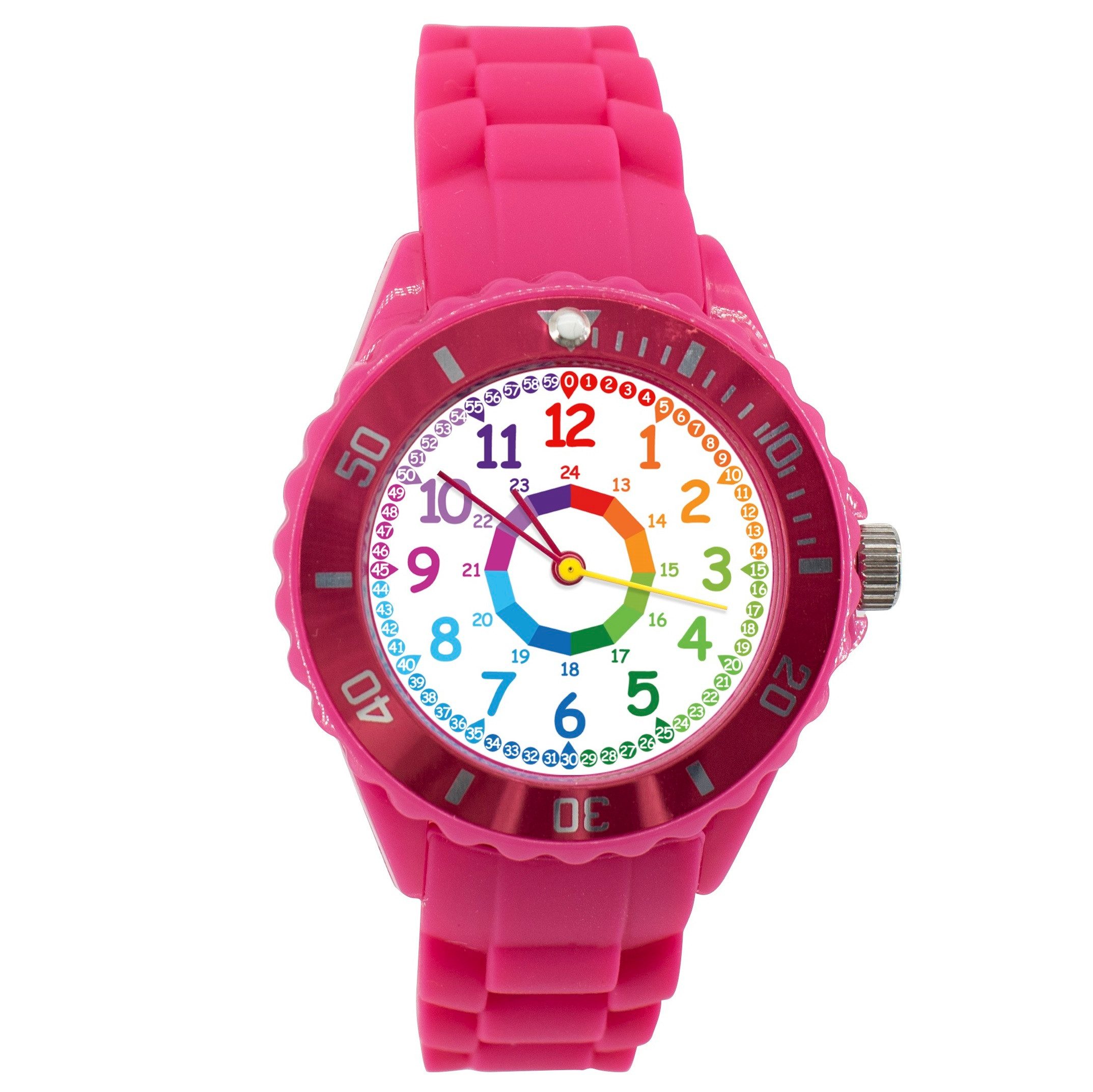 K&L Wall Art Quarzuhr Regenbogen Kinderuhr Analog Lernuhr Silikon Armbanduhr, Kinderarmbanduhr für Junge Mädchen