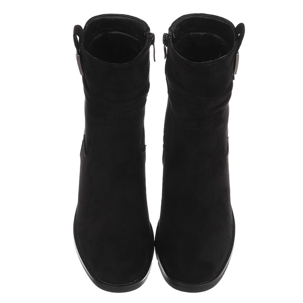Ital-Design Damen Stiefelette mit Blockabsatz und Reißverschluss Stiefelette (92355167) Blockabsatz Stiefeletten in Schwarz – Bild 4 von 5