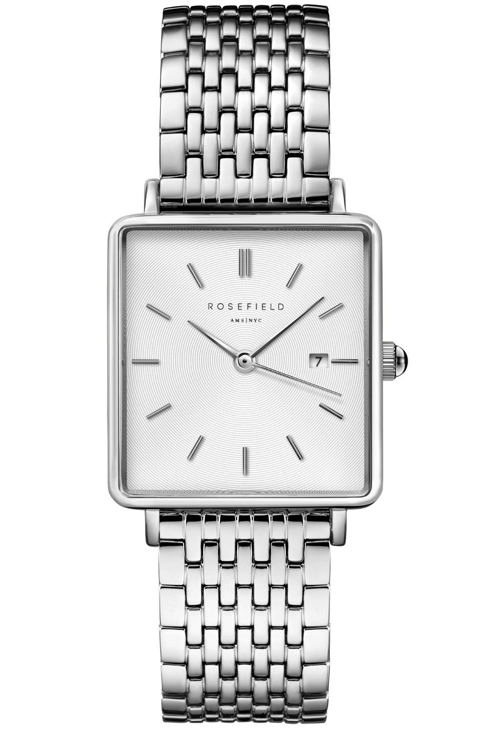 ROSEFIELD Quarzuhr Rechteckig Silberfarben günstig online kaufen