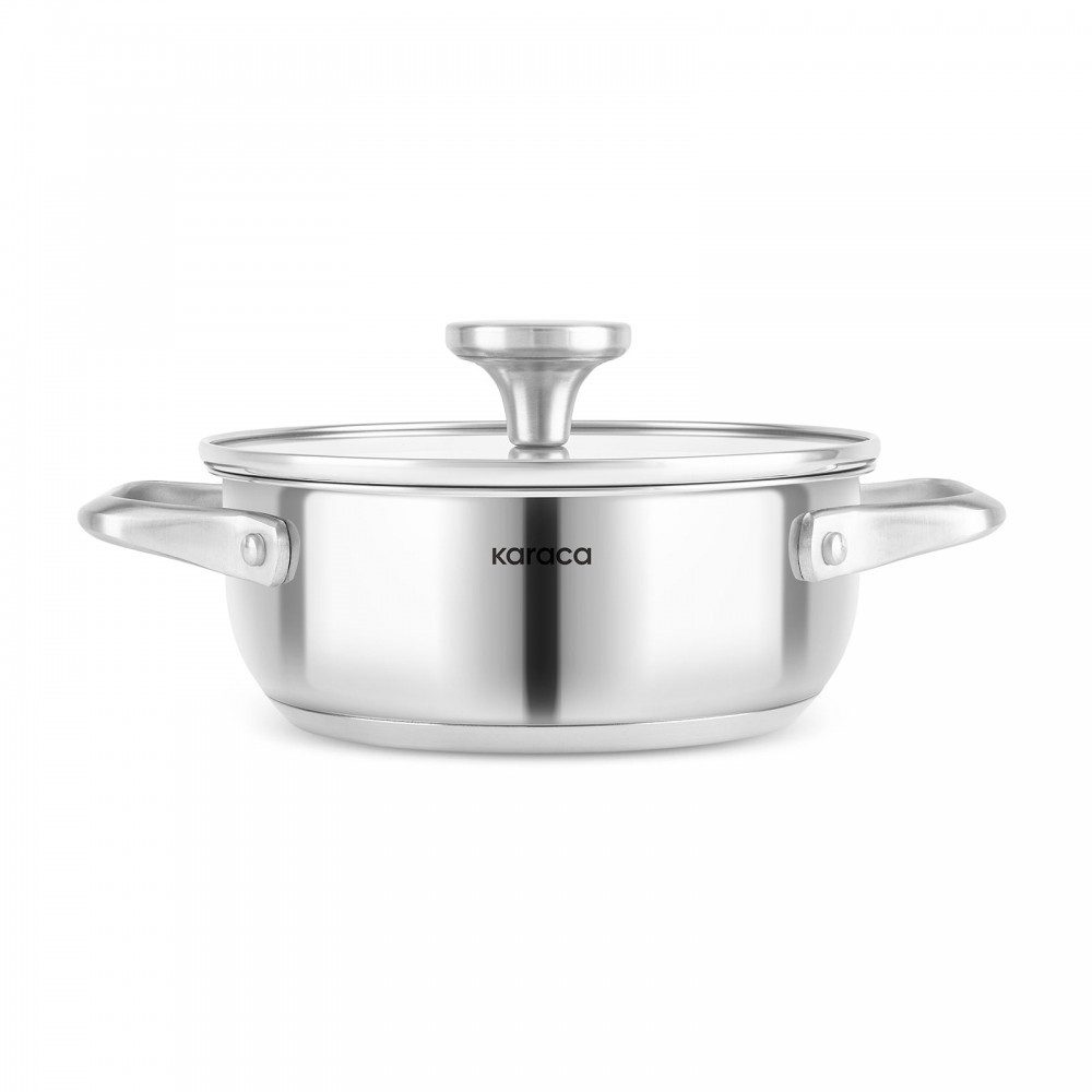 Karaca Kochtopf Karaca Elite Edelstahl-Kasserolle Flach 18 cm – Bild 5 von 5