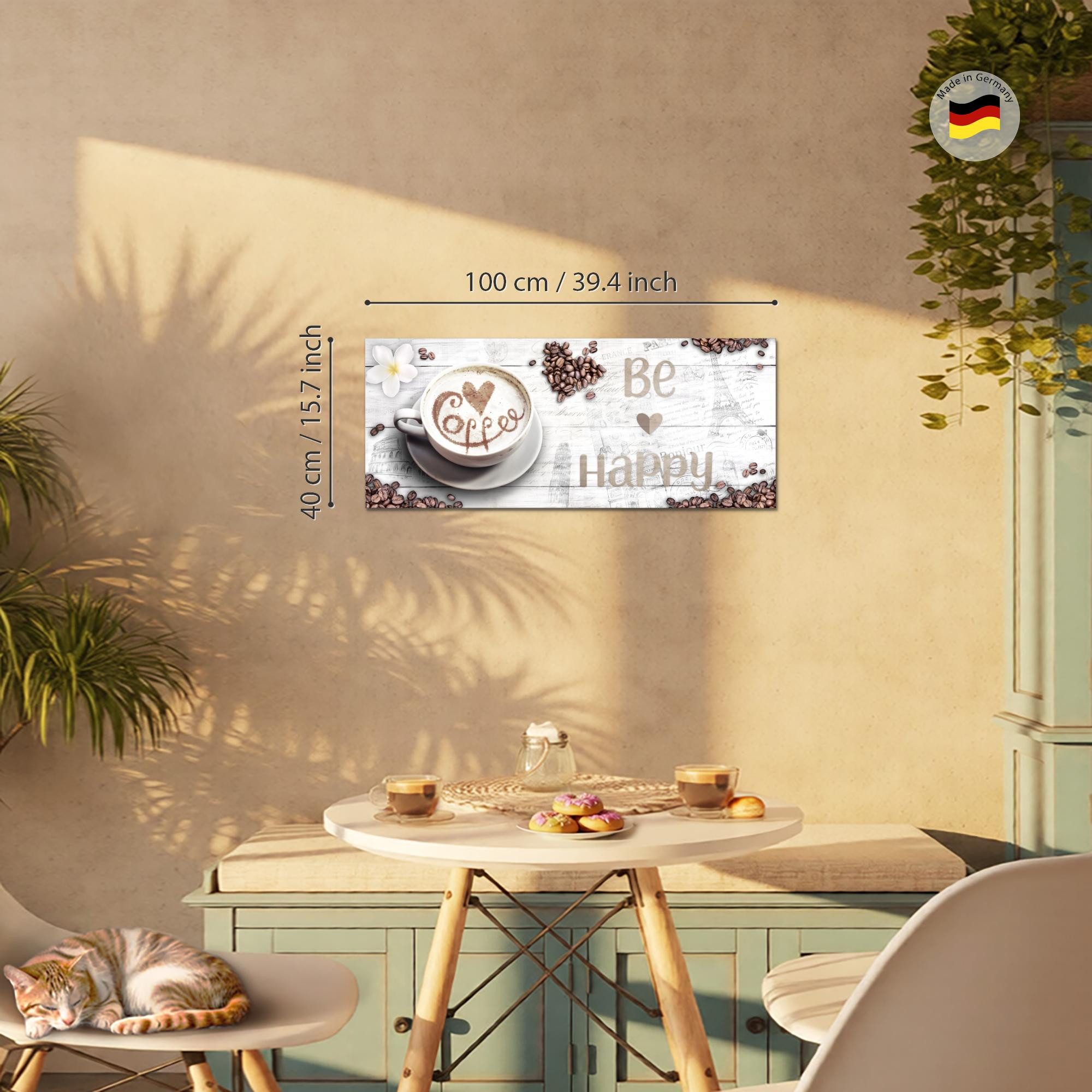 Runa Art Wandbild Küche Kaffee Bild auf Vlies Leinwand Esszimmer Küchenbilder 0207, 100L x 40B cm – Bild 2 von 5