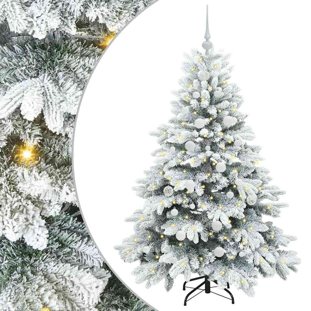vidaXL LED Baum Künstlicher Weihnachtsbaum mit 150 LEDs Weiß 150 cm PE und PVC
