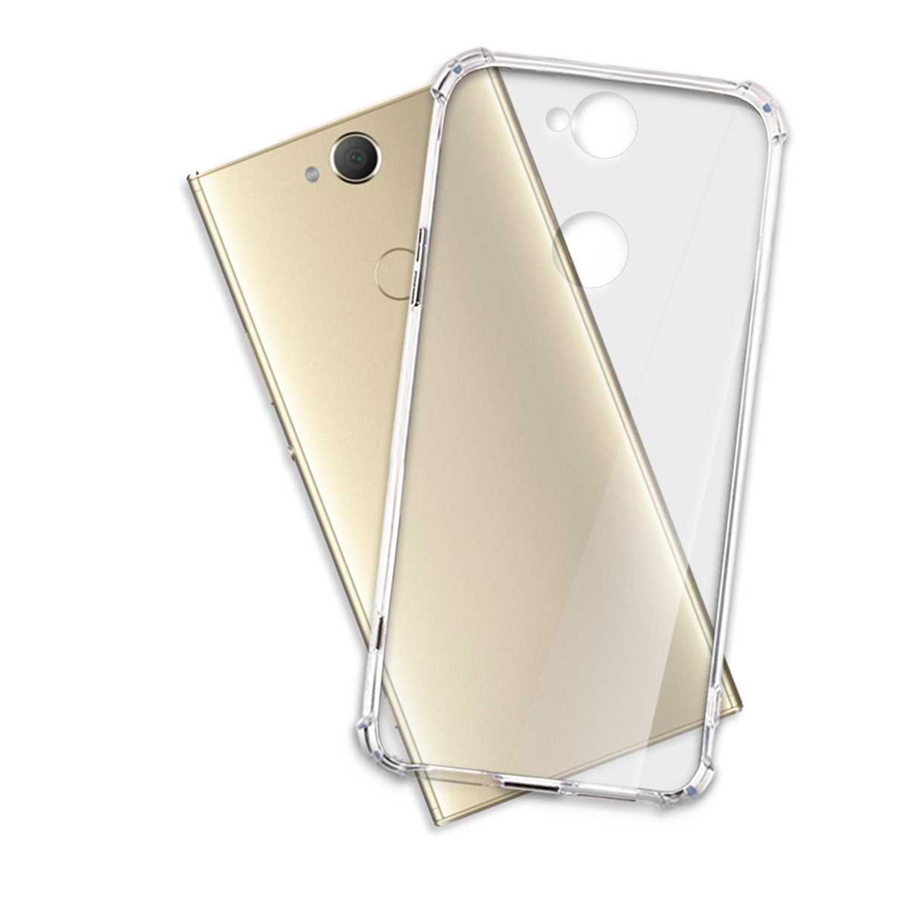 mtb more energy Smartphone-Hülle Clear Armor Case für Sony Xperia XA2 Plus, Transparente TPU Schutzhülle Case Backcover mit Anti-Shock Verstärkung