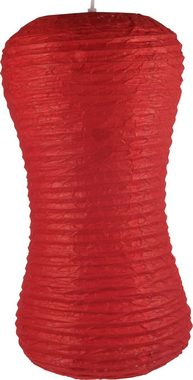 Guru-Shop Deckenleuchten Coronada wave Reispapier - Lokta Hängelampe - rot, Leuchtmittel nicht inklusive