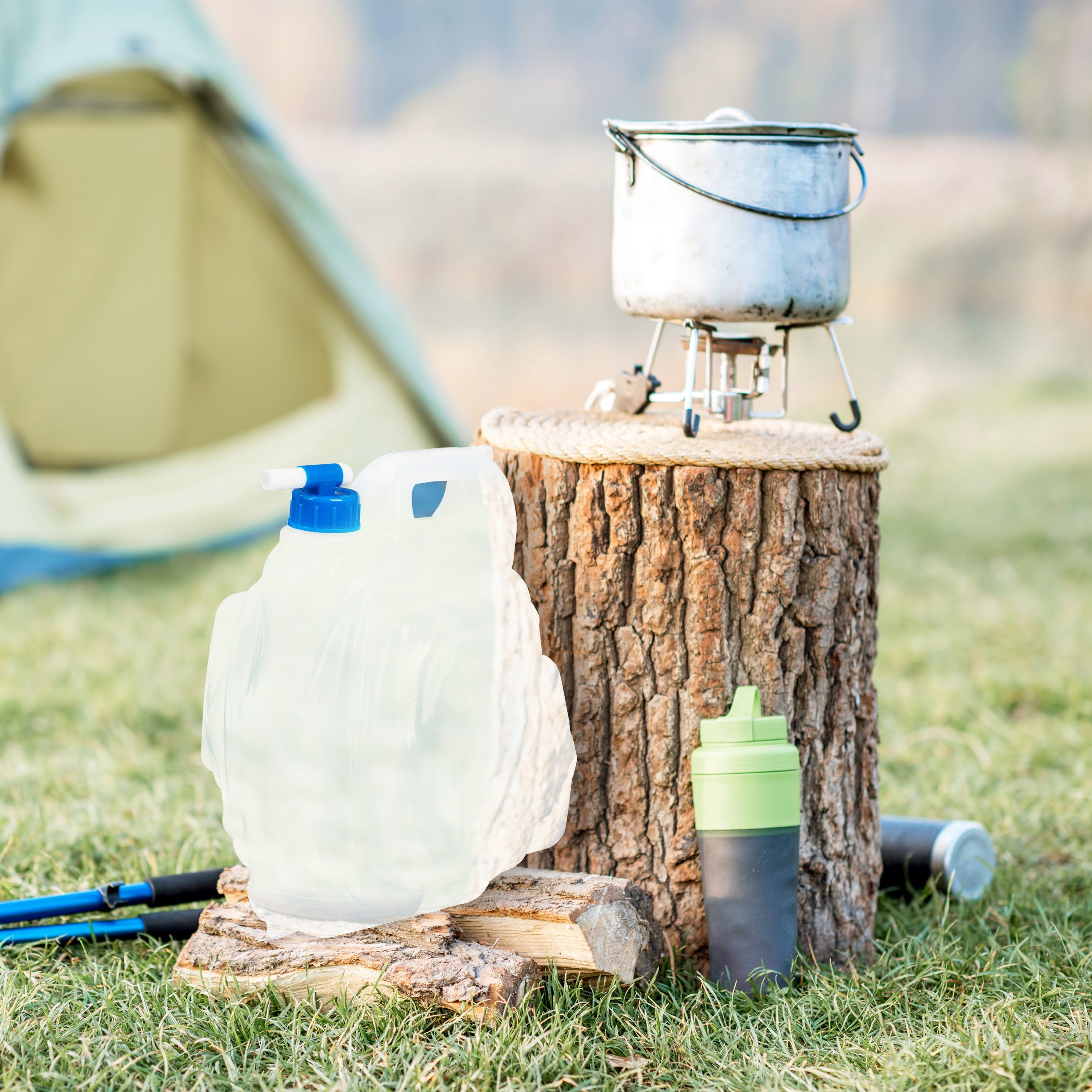 Kanister Set, BPA 15 Wasserkanister frei, Camping Liter relaxdays 4er
