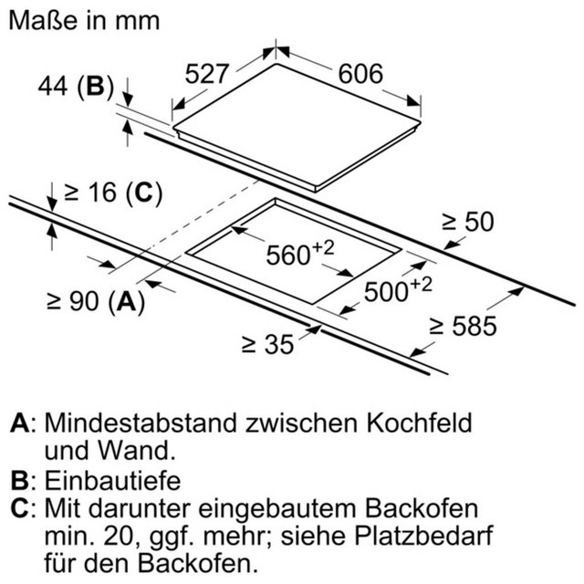 BOSCH Elektro-Kochfeld PKN675DP1D, Schwarz, Mit Rahmen aufliegend, Glaskeramik, 60 cm, Elektro